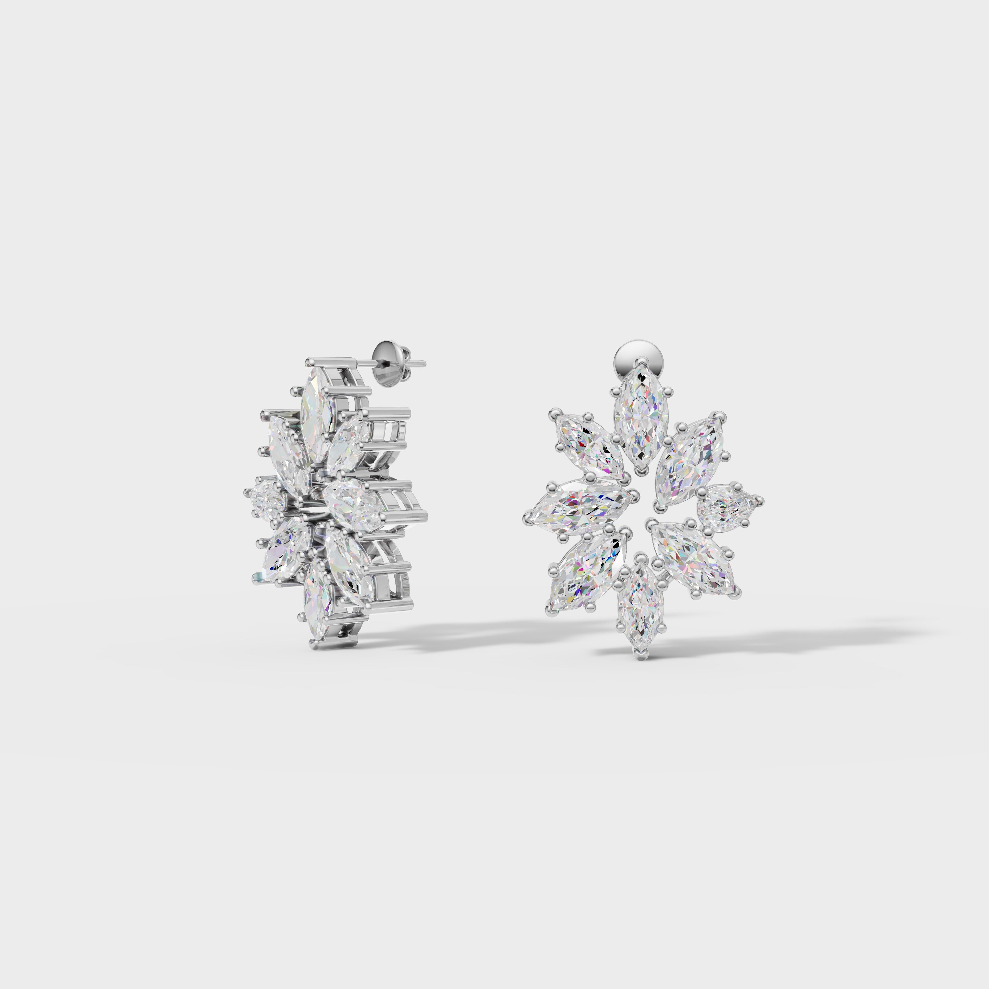 Marquise Bloom Diamond Stud
