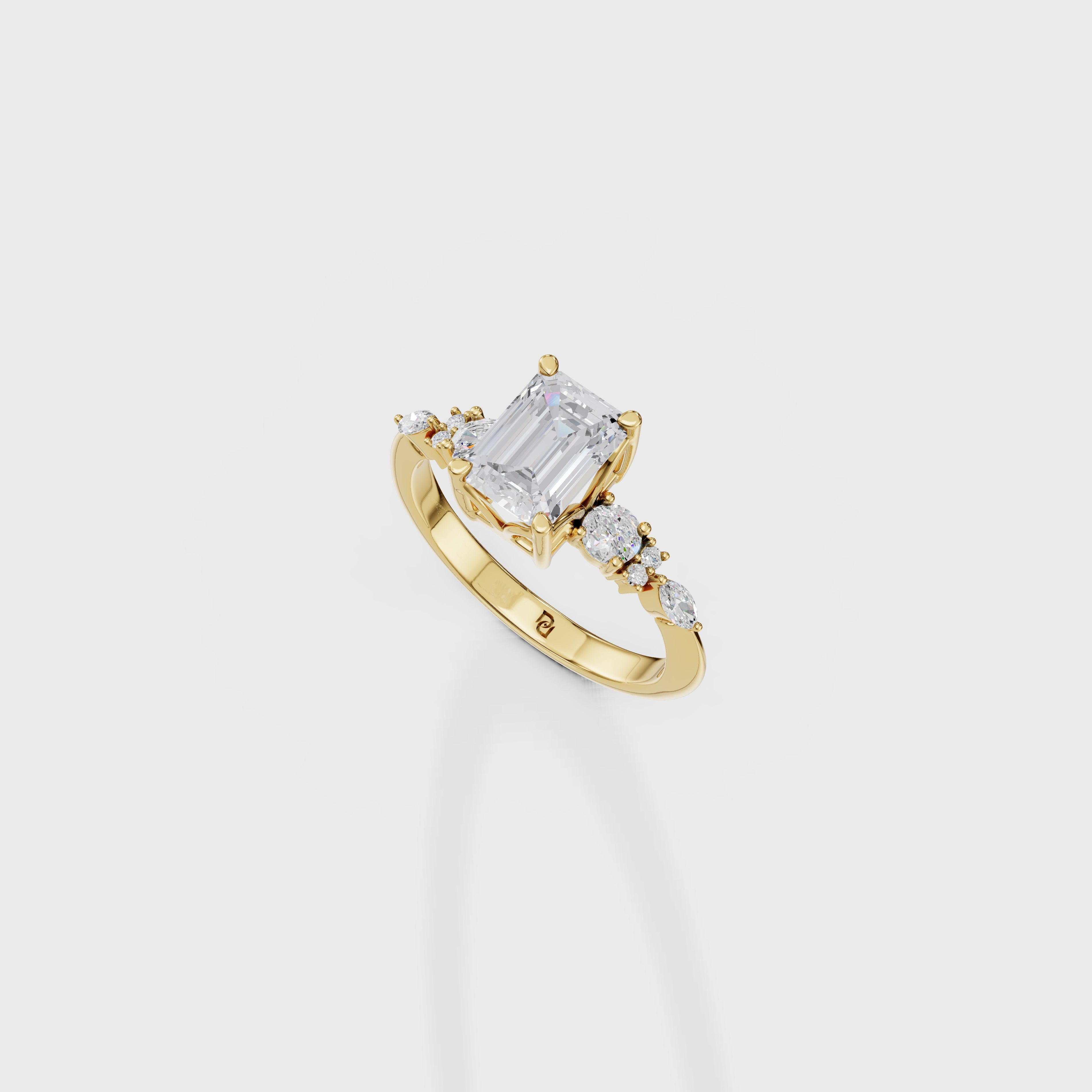 Bespoke Emerald Cut Multi-Stone Diamond Ring