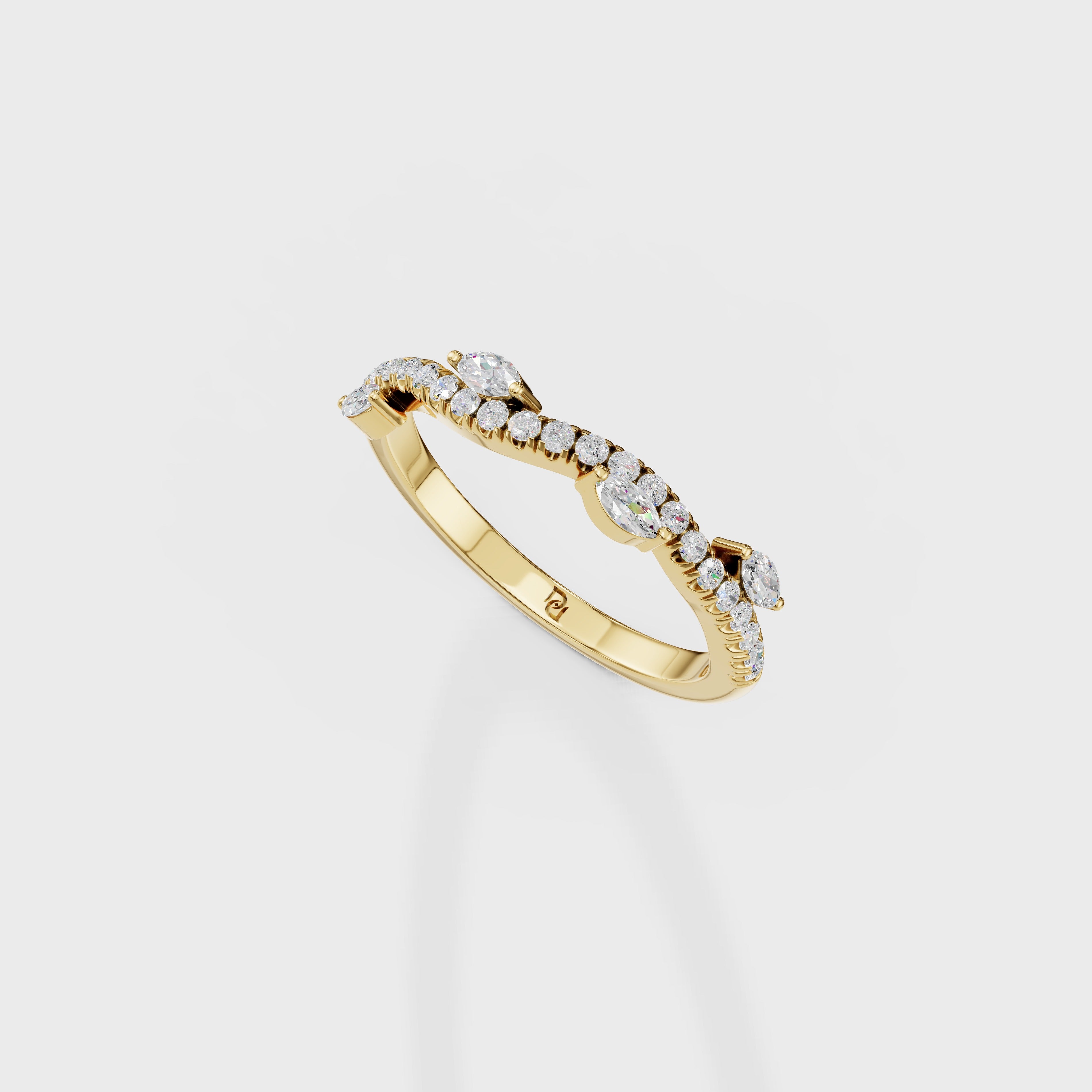 Marquise Tiara Wedding Band