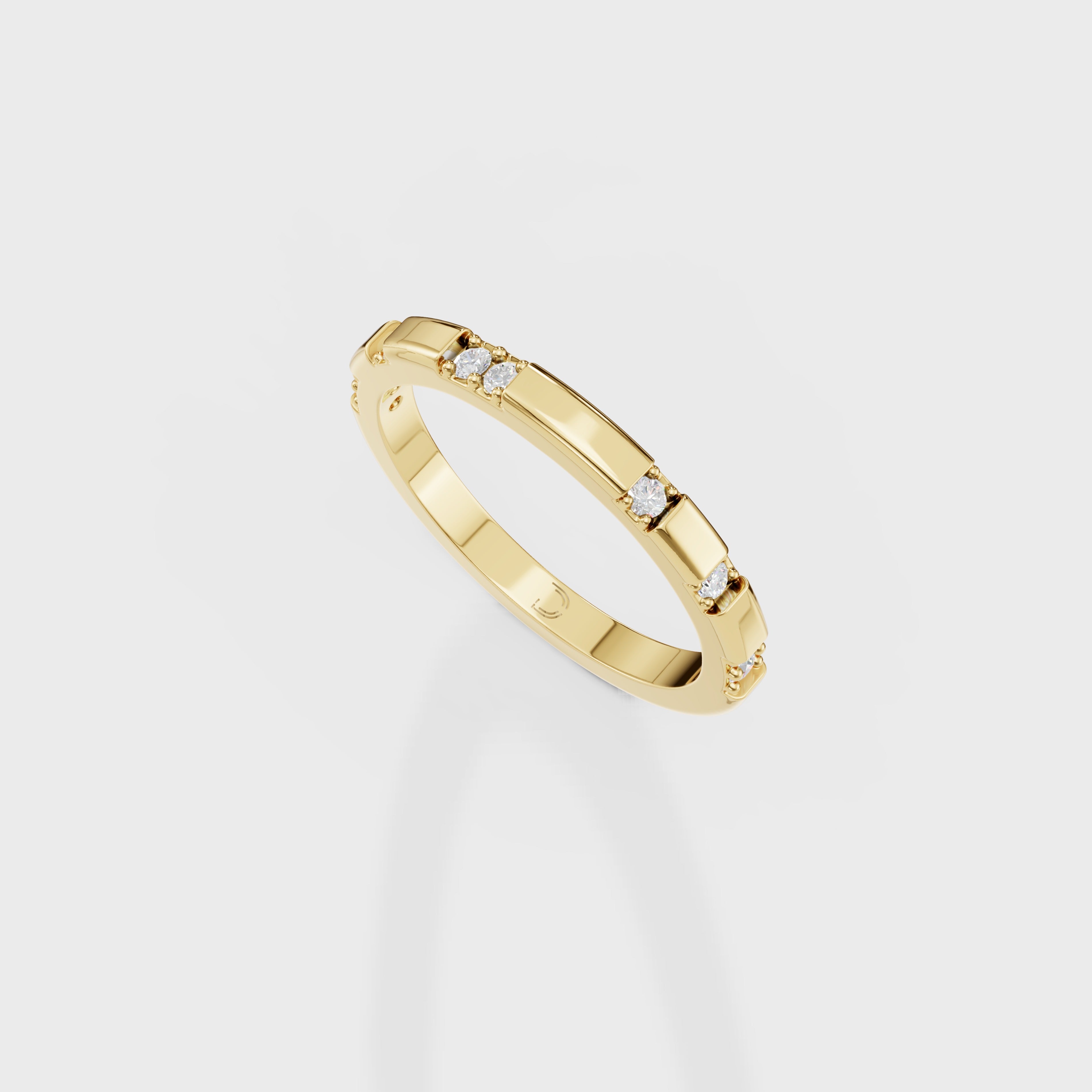 Modern Bar Set Diamond Wedding Band