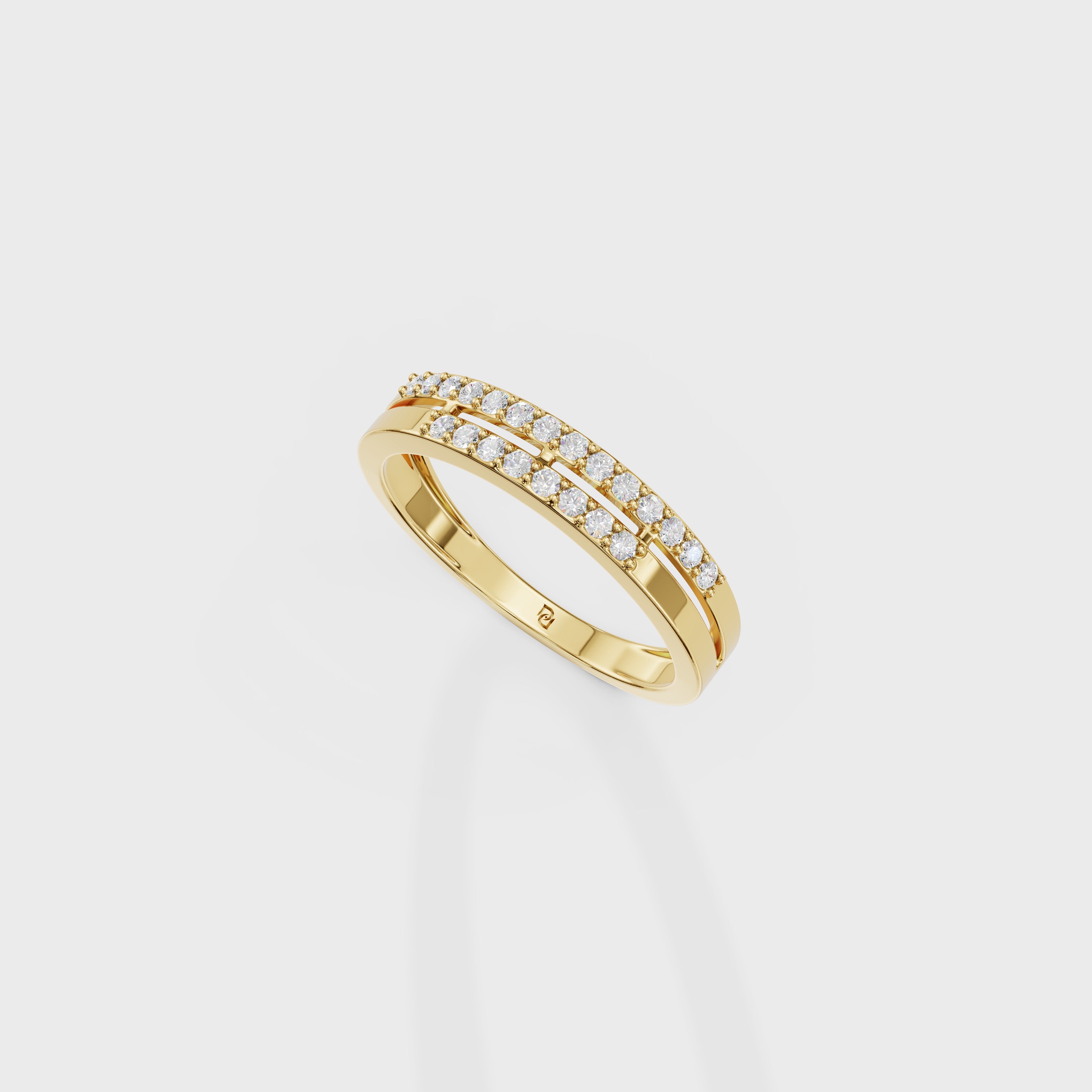 Dual Row Diamond Stacking Ring