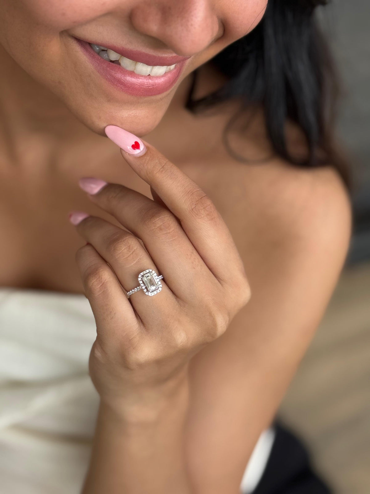 Emerald Halo Engagement Ring
