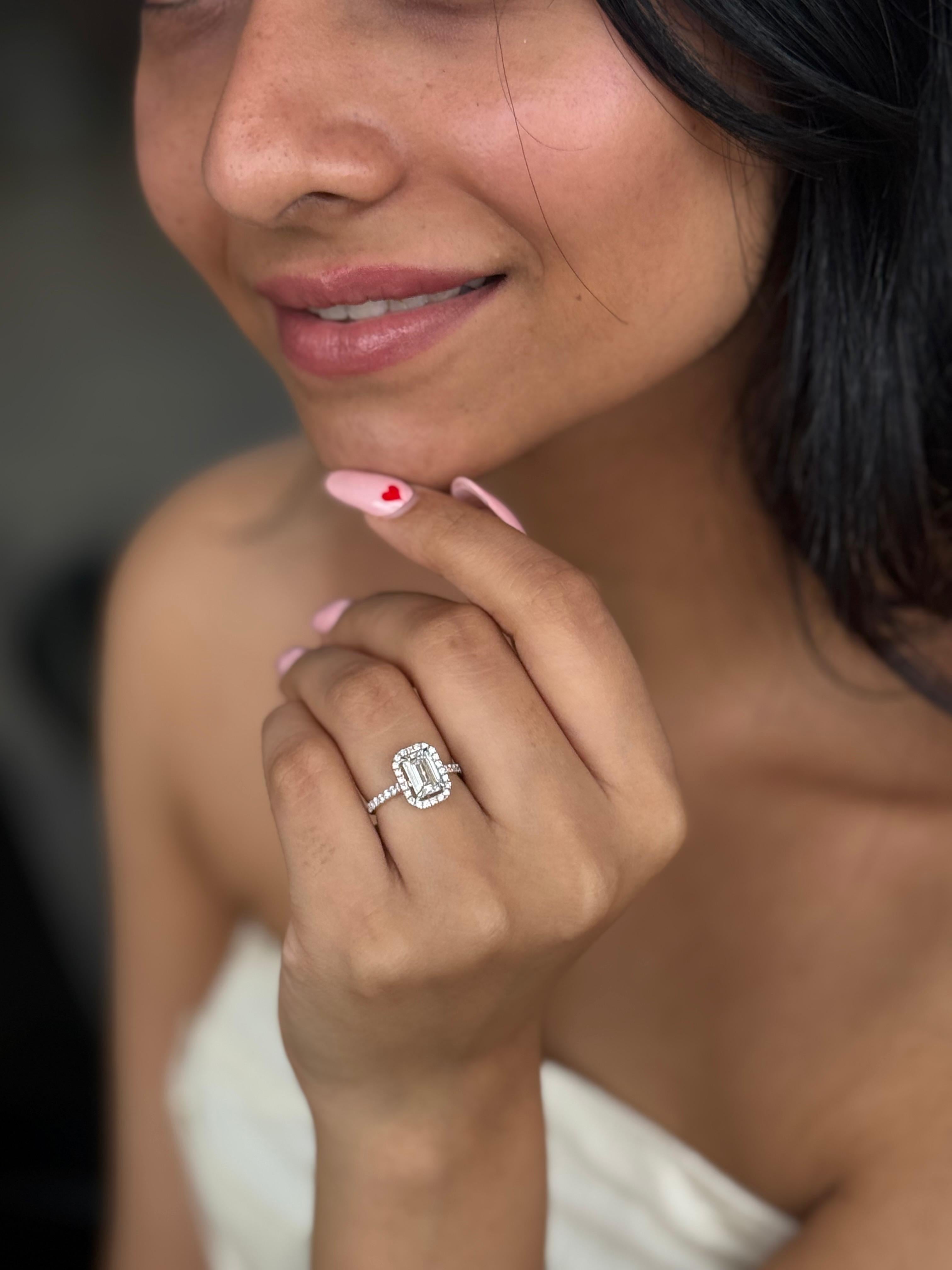 Emerald Halo Engagement Ring