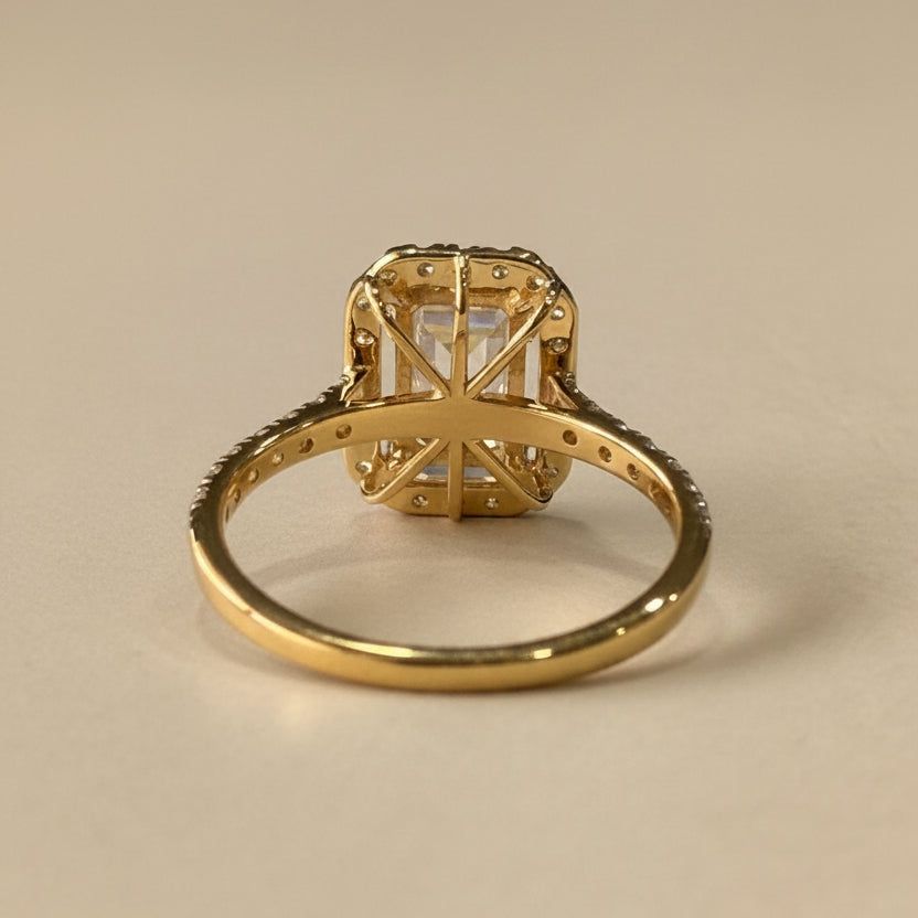 Emerald Halo Engagement Ring