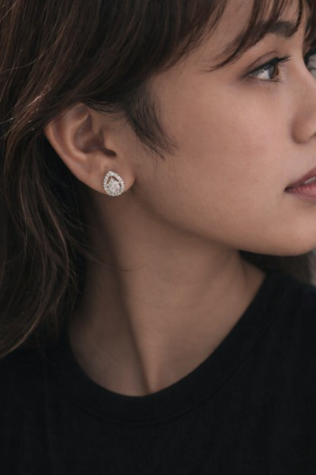 Pear Halo Stud Earrings