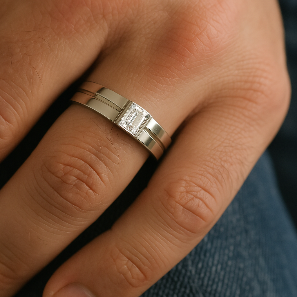 Pixie Emerald Men's Ring
