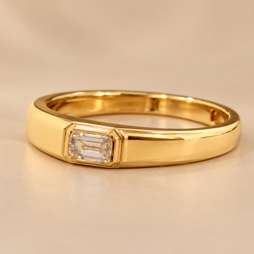 Emerald Cut Solitaire Ring for Men