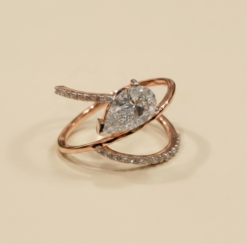 Pear Crossover X Ring