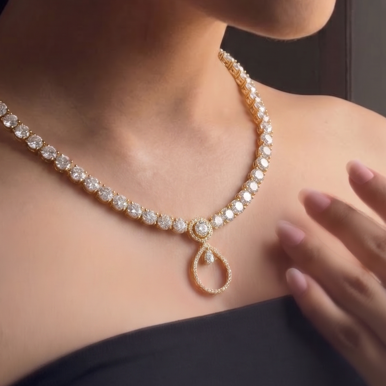Celestial Halo Diamond Necklace