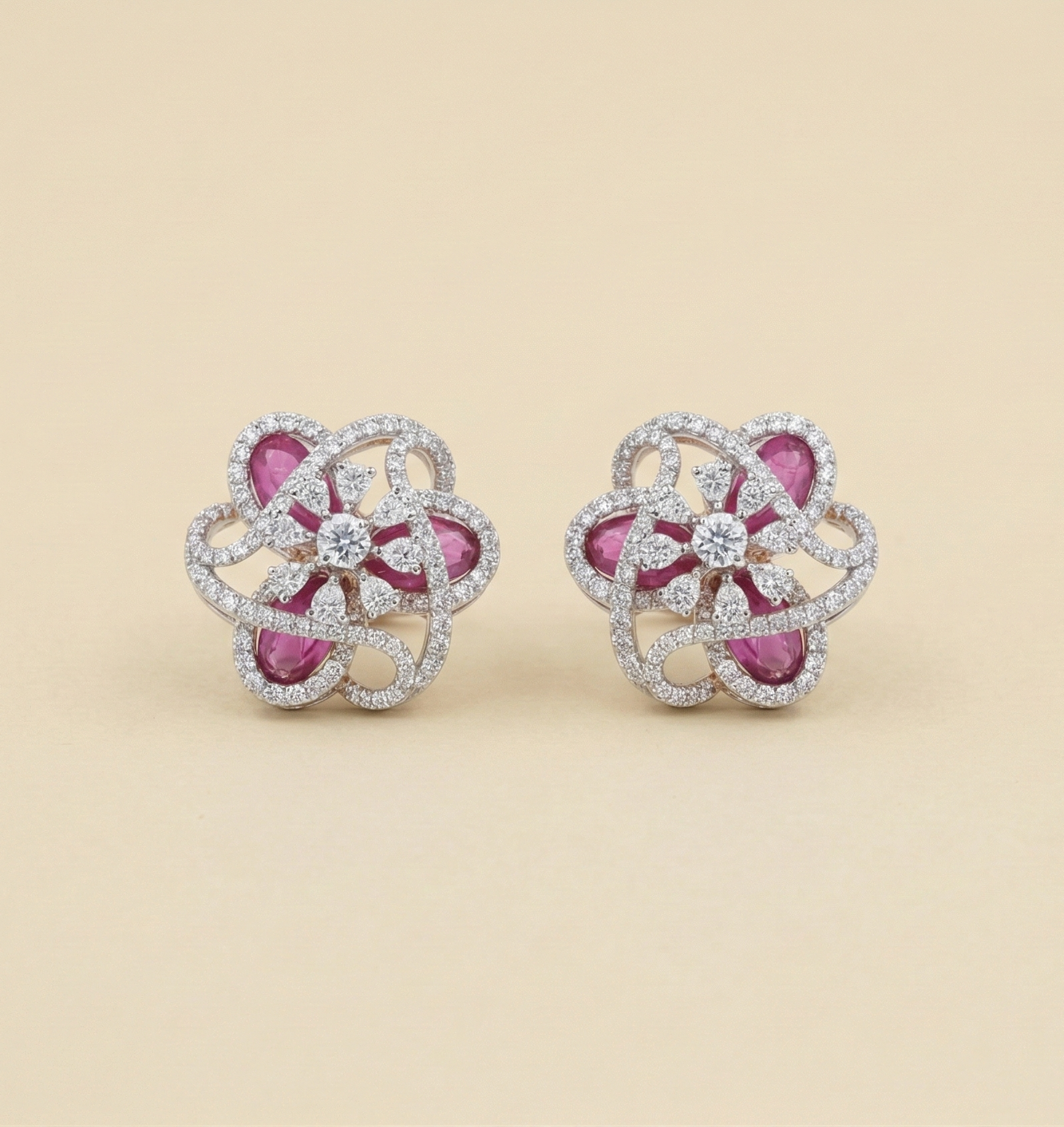 Pink stone earrings