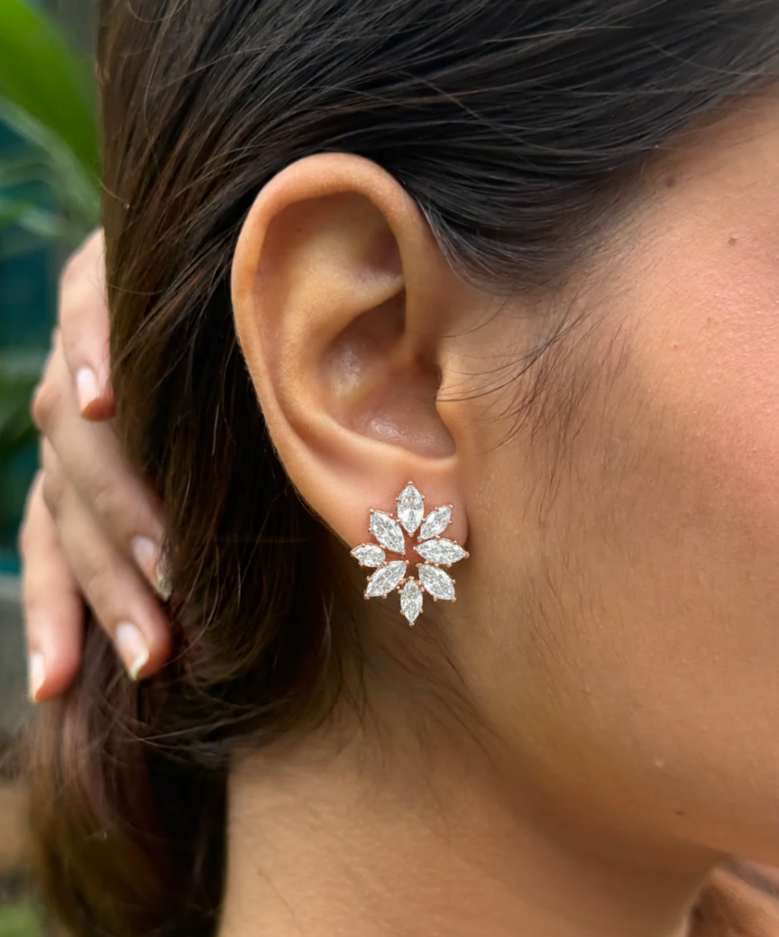 Marquise Bloom Diamond Stud