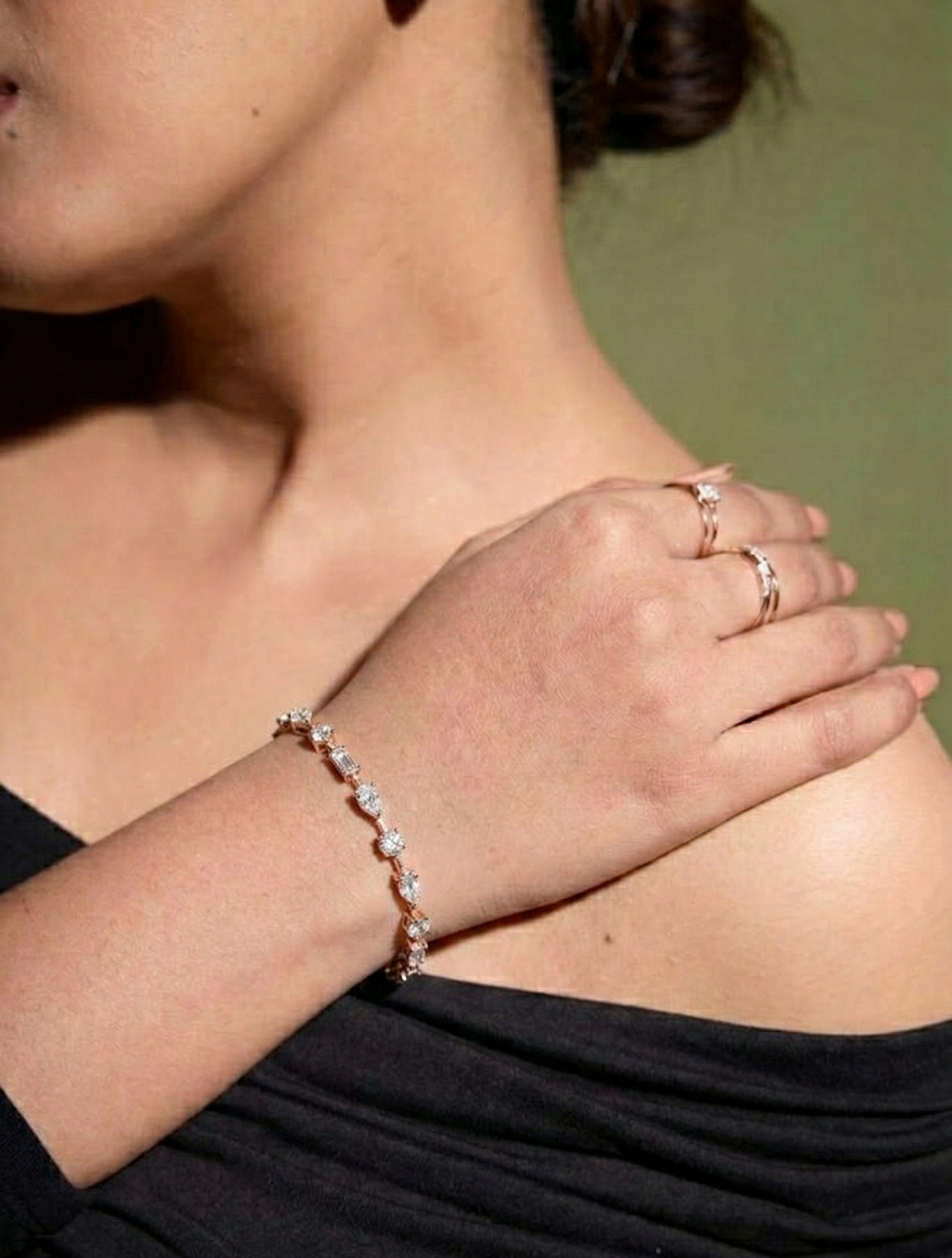 Women's Luxe Simulated Diamond Link Bracelet
