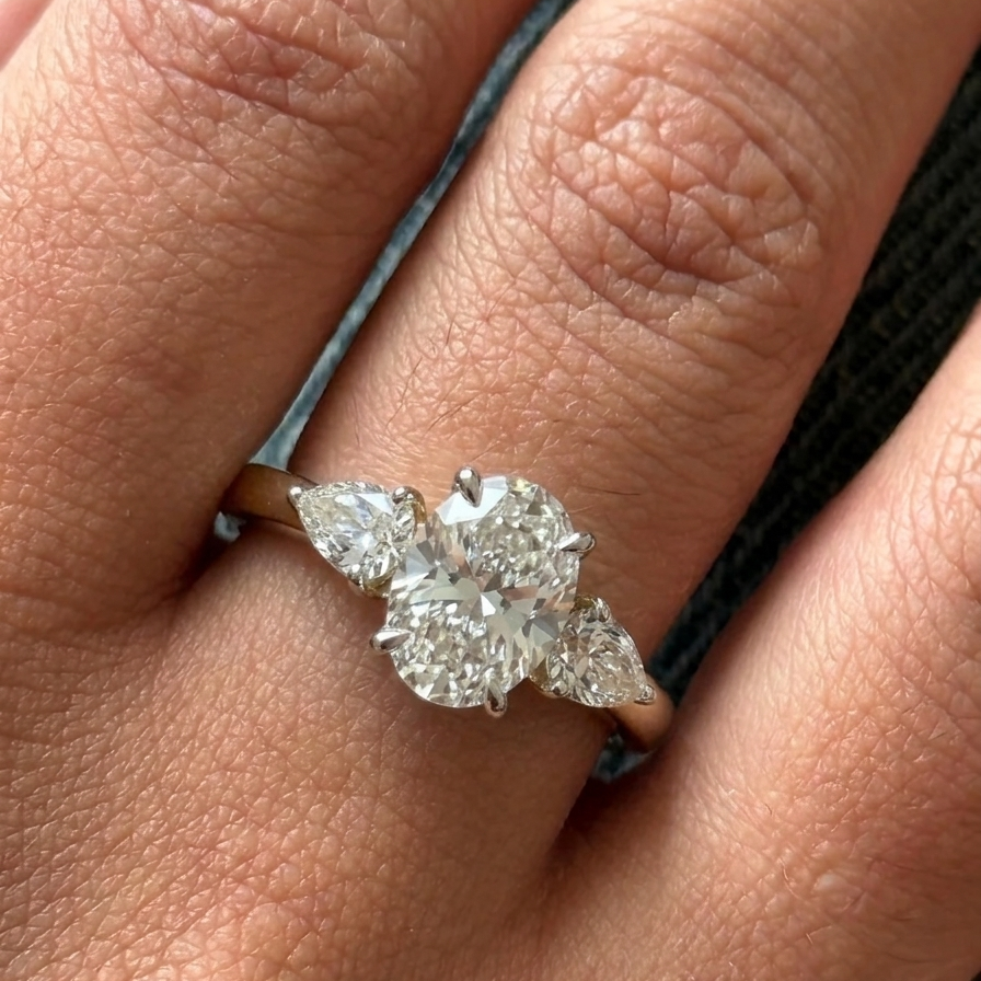 1.90ct Oval Three Stone Diamond Ring