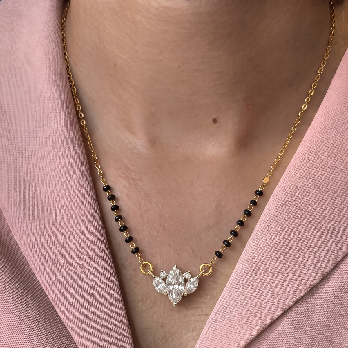 Marquise Cluster Diamond Mangalsutra