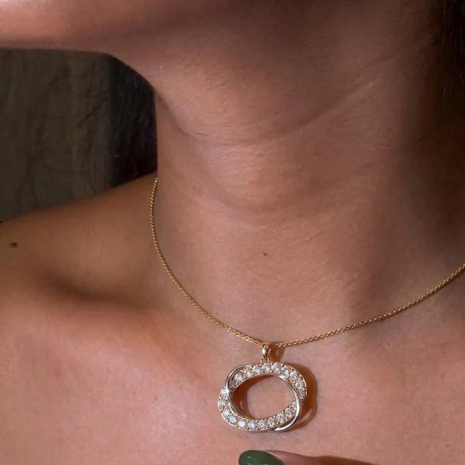 Celestial Orbit Diamond Round cut Diamond Pendant