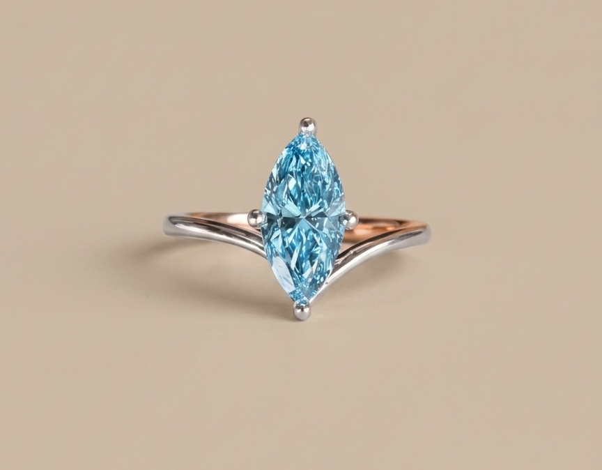 Blue marquise cut Ring