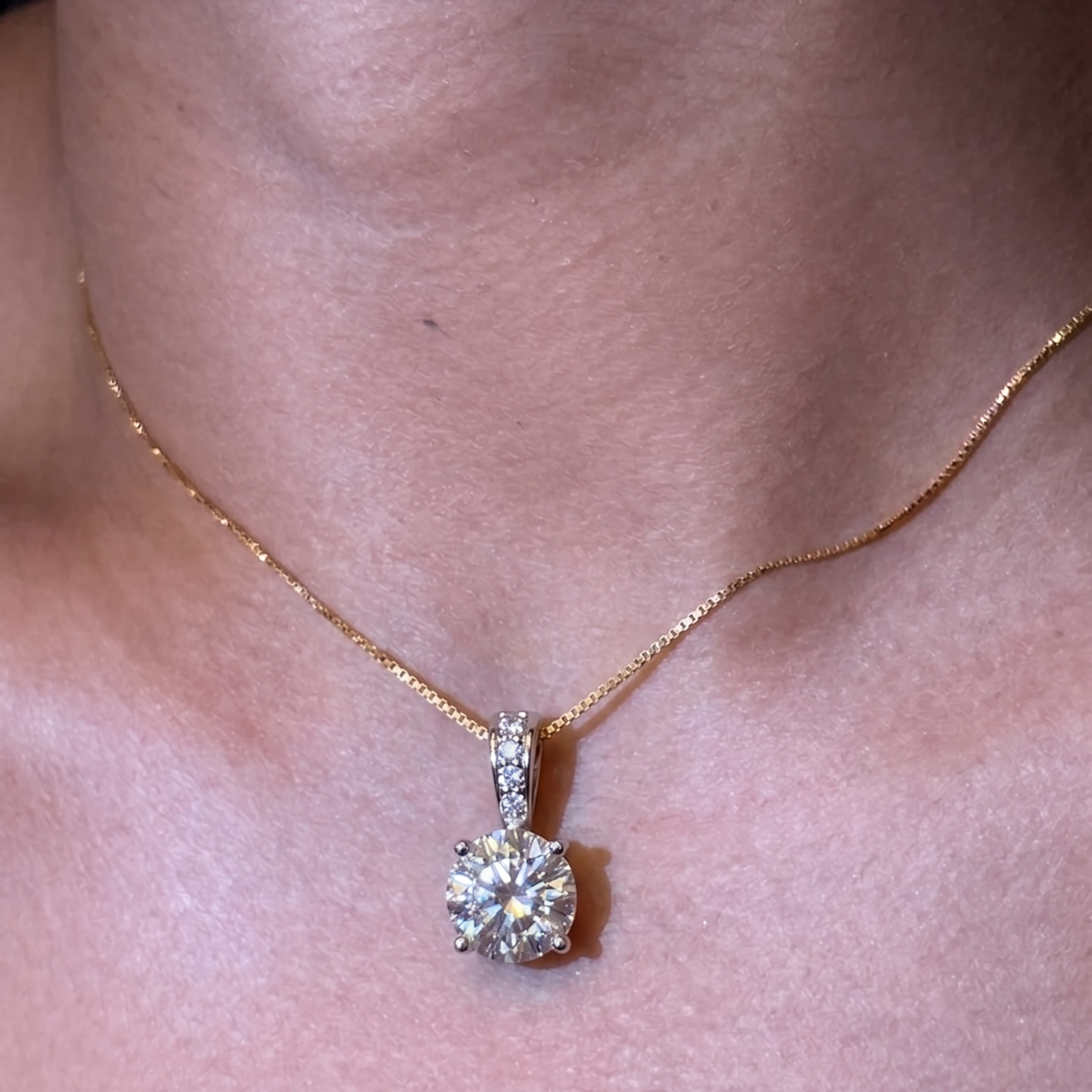 Round Cut Solitaire Diamond Pendant