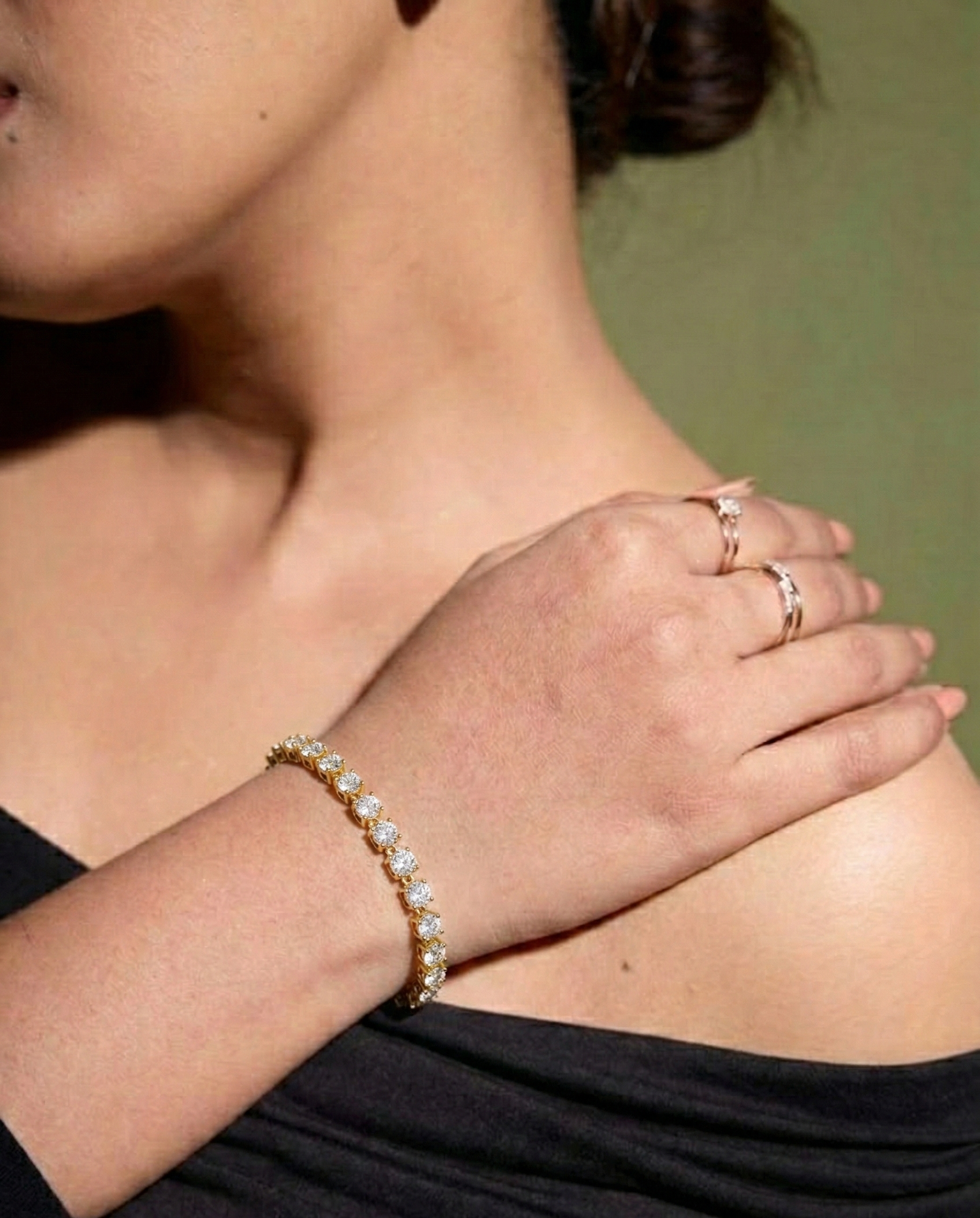 0.20 Each Round Diamond  Cut Diamond Tennis Bracelet