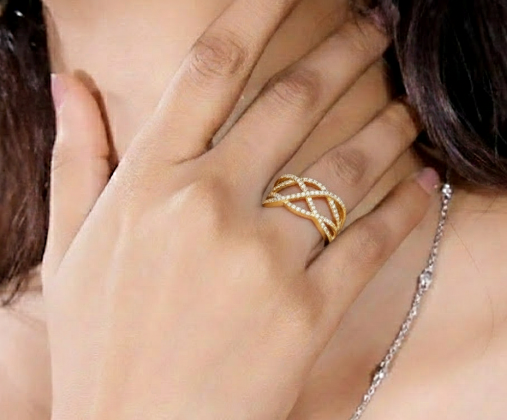 Interwoven Diamond Ring