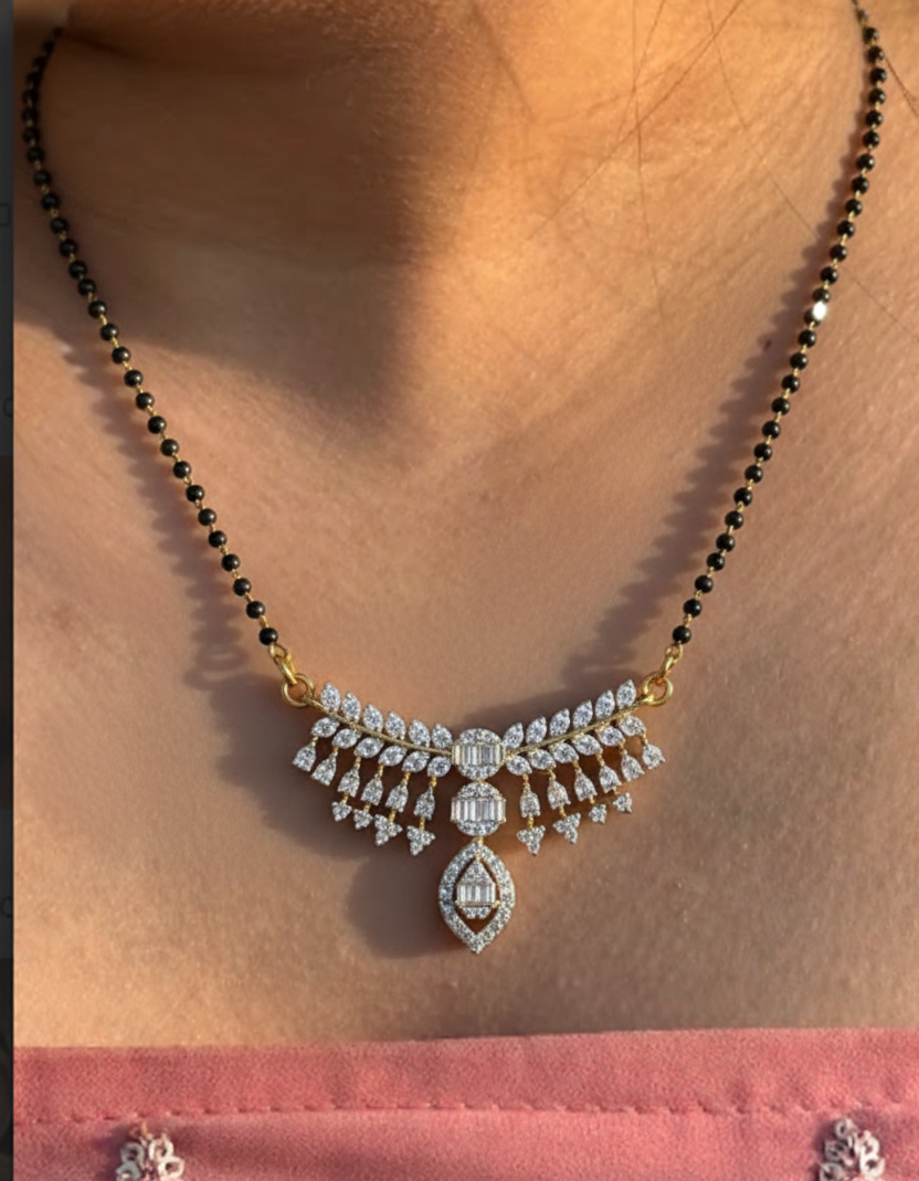 Cluster set Diamond Mangalsutra