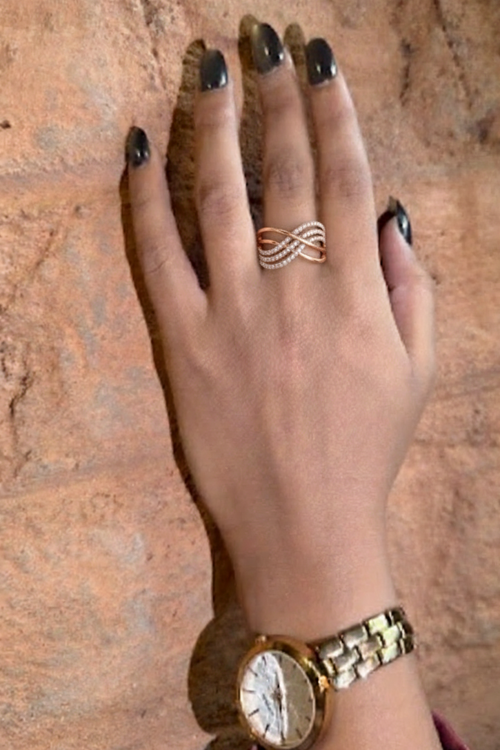 Modern Multi-Strand Diamond Ring