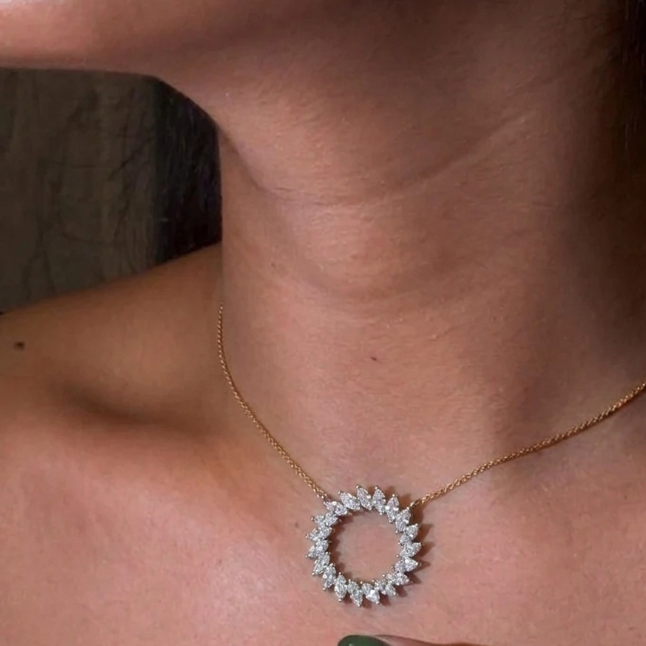 Circle Floral Burst Pendant