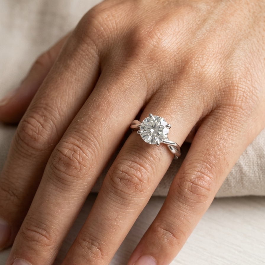 3ct Round twisted Ring