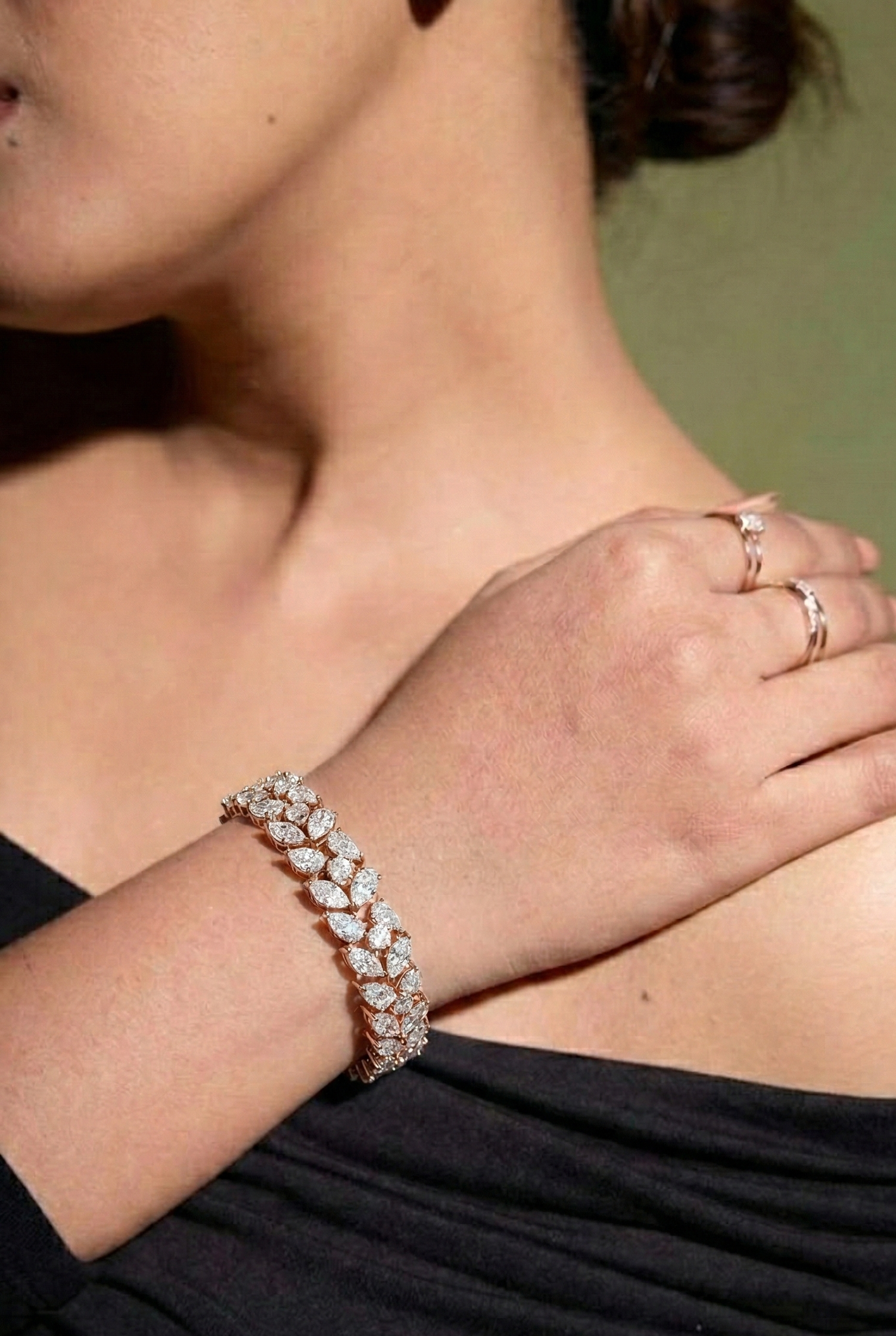 Elegant Pear Cut Tennis Bracelet