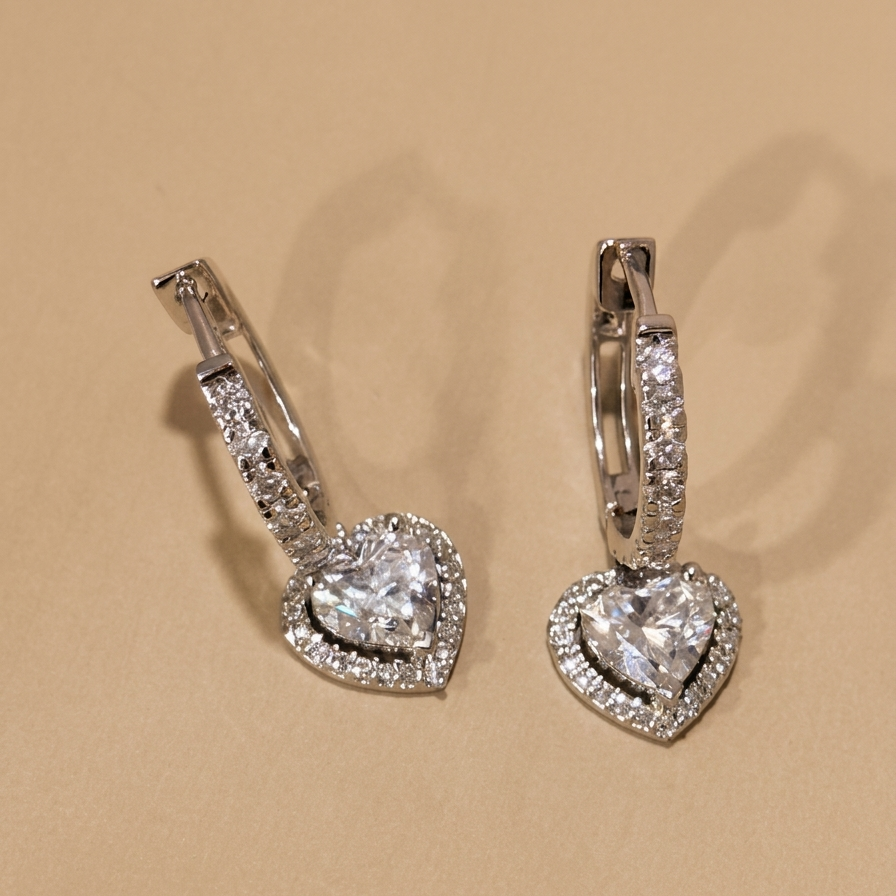 Halo Heart Beauty Danglers