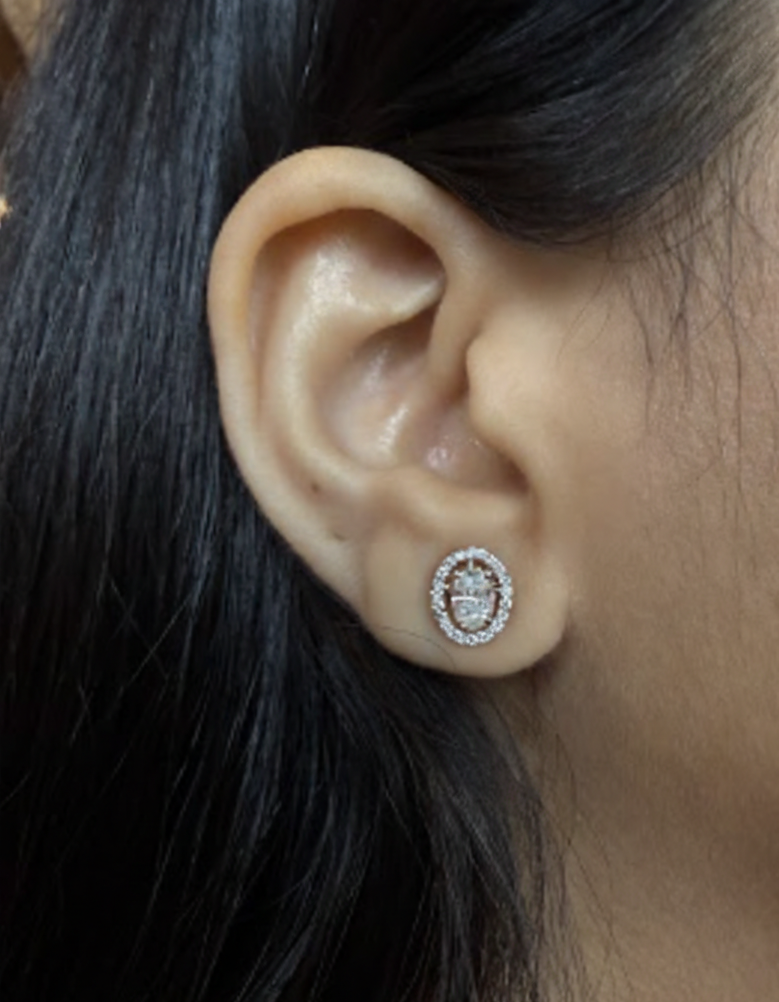 Diamond Aura Stud Earrings