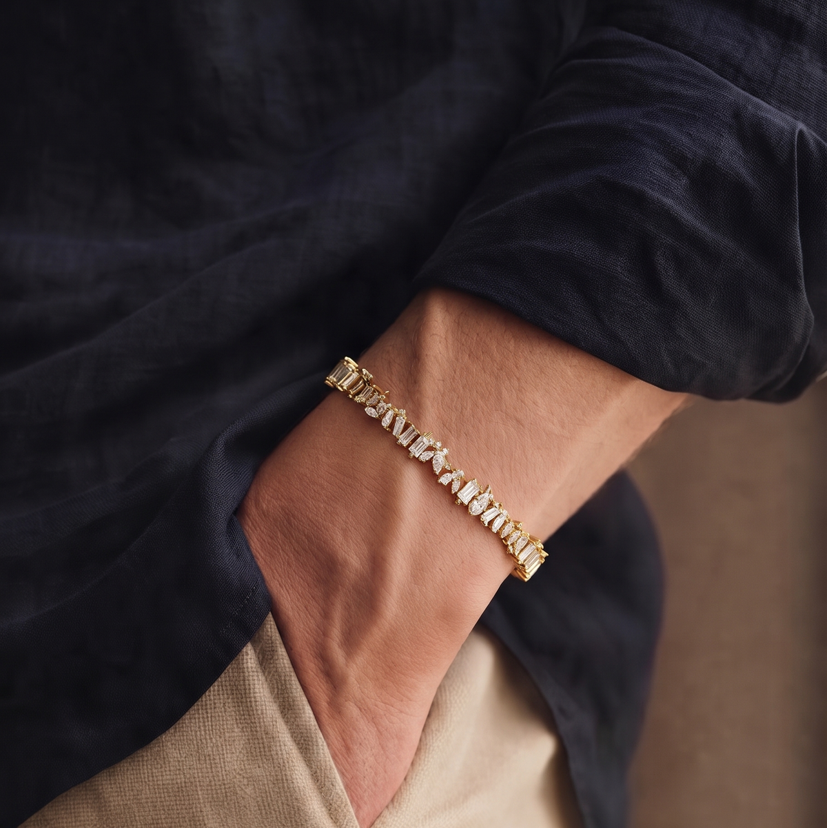 Linear Luxe Baguette Cut Bracelet