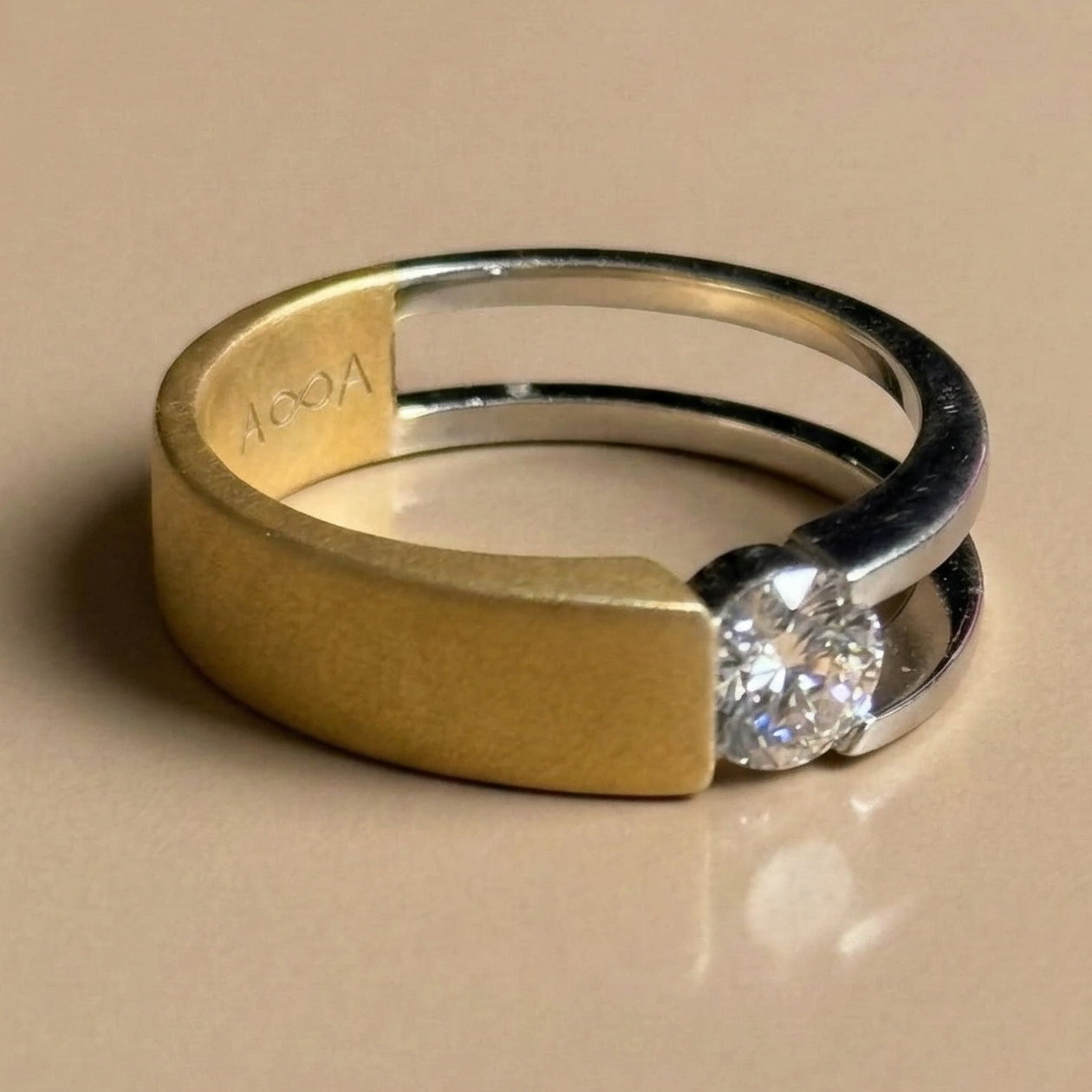 0.50ct 2 tone men's Ring
