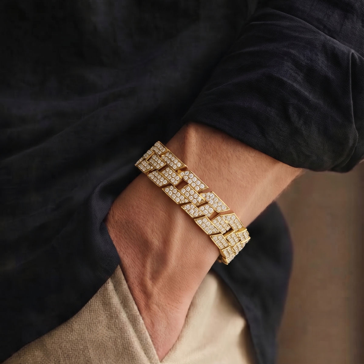 Pave Diamond Link Bracelet