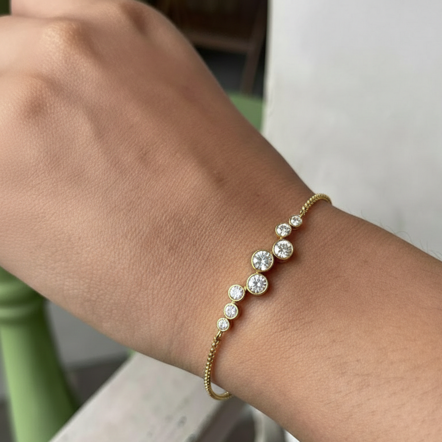 Sparkling Bezel Set Crystal Bracelet