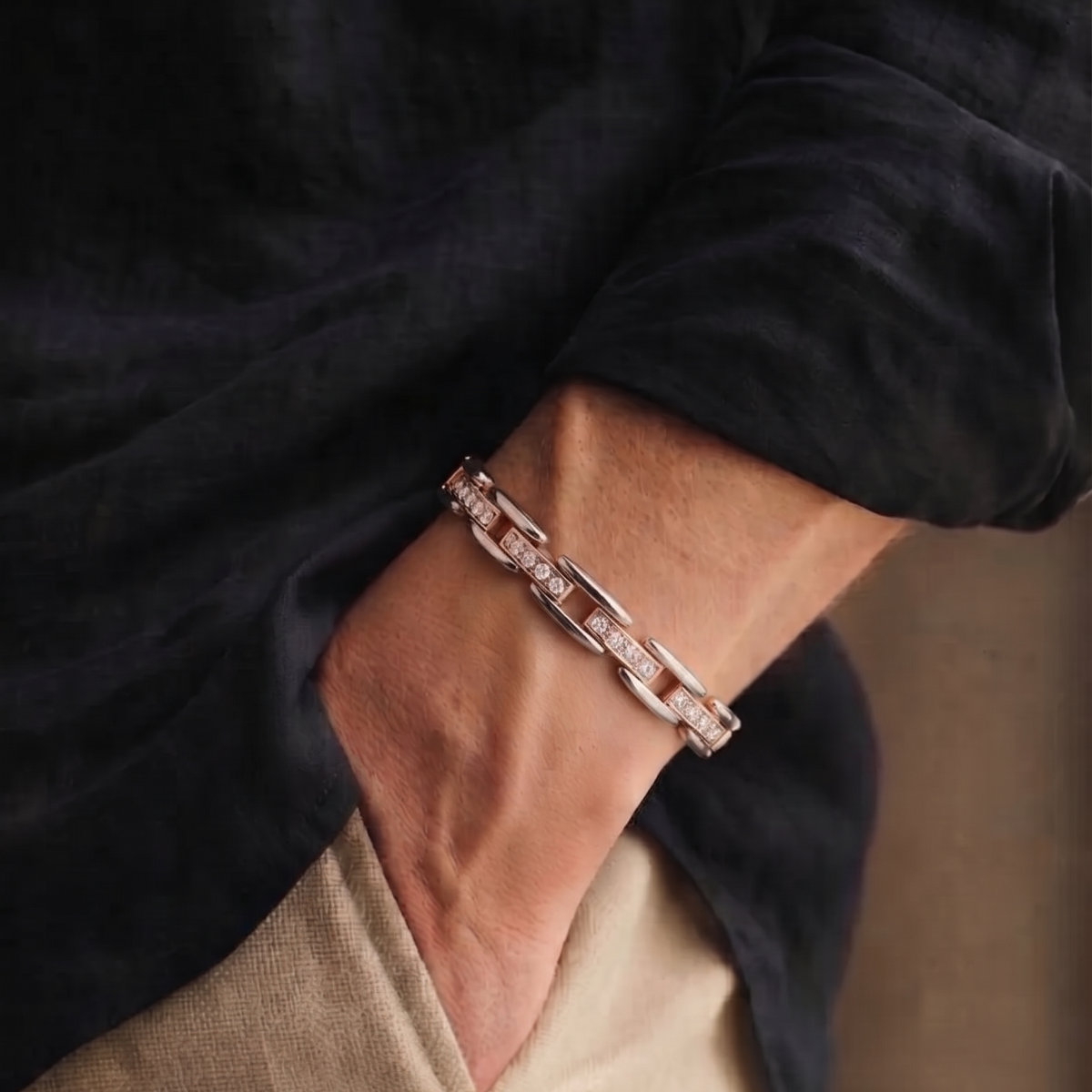 Diamond Station Cuff Bracelet