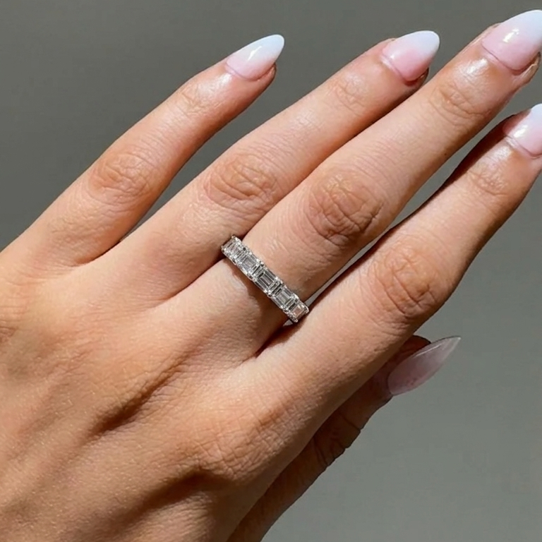 Emerald Cut Diamond Eternity Band