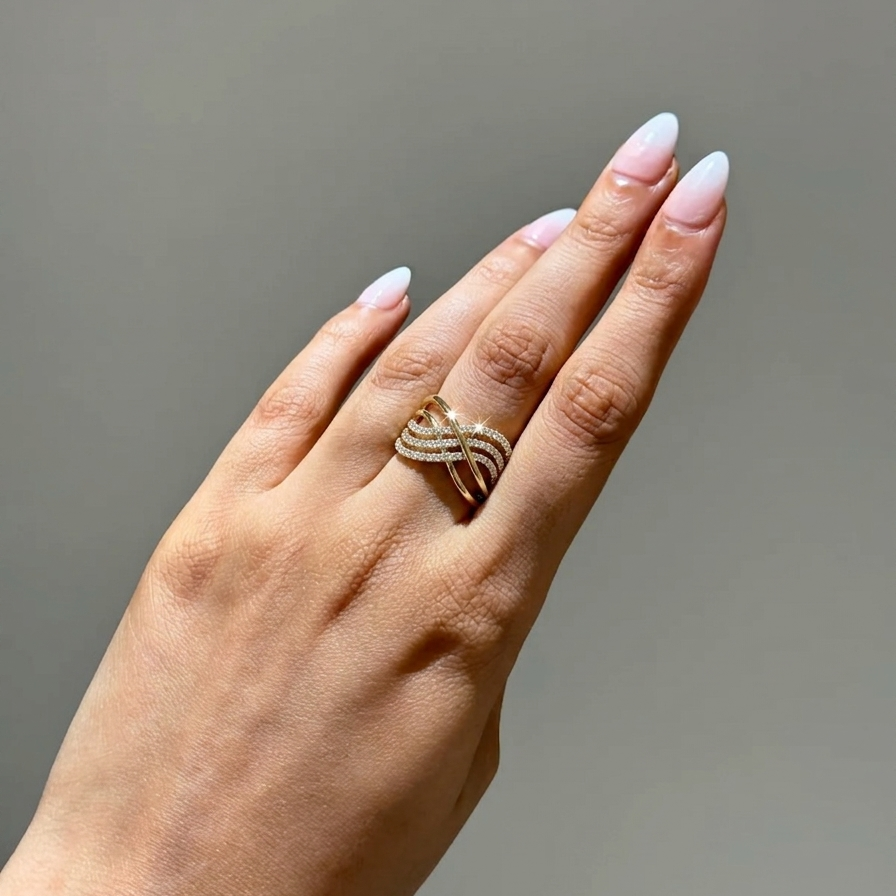 Modern Multi-Strand Diamond Ring