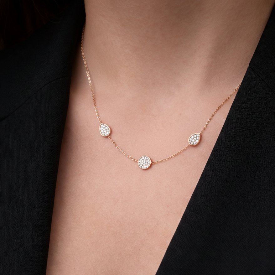 Bezel Round And Pear Charm