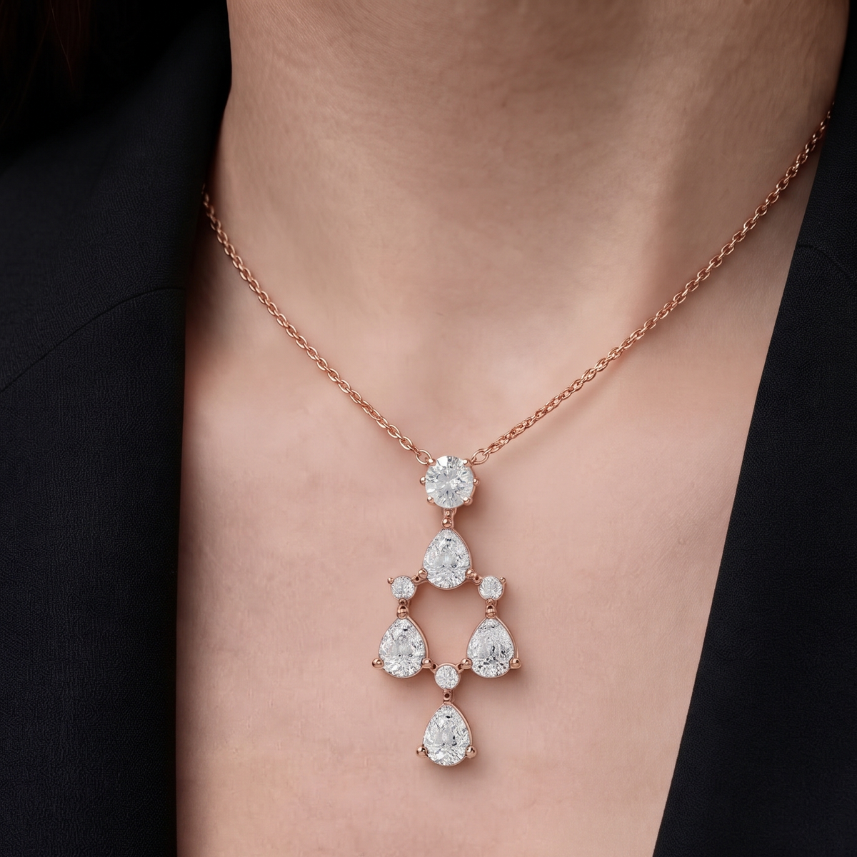 Floral Cascade Diamond Pendant