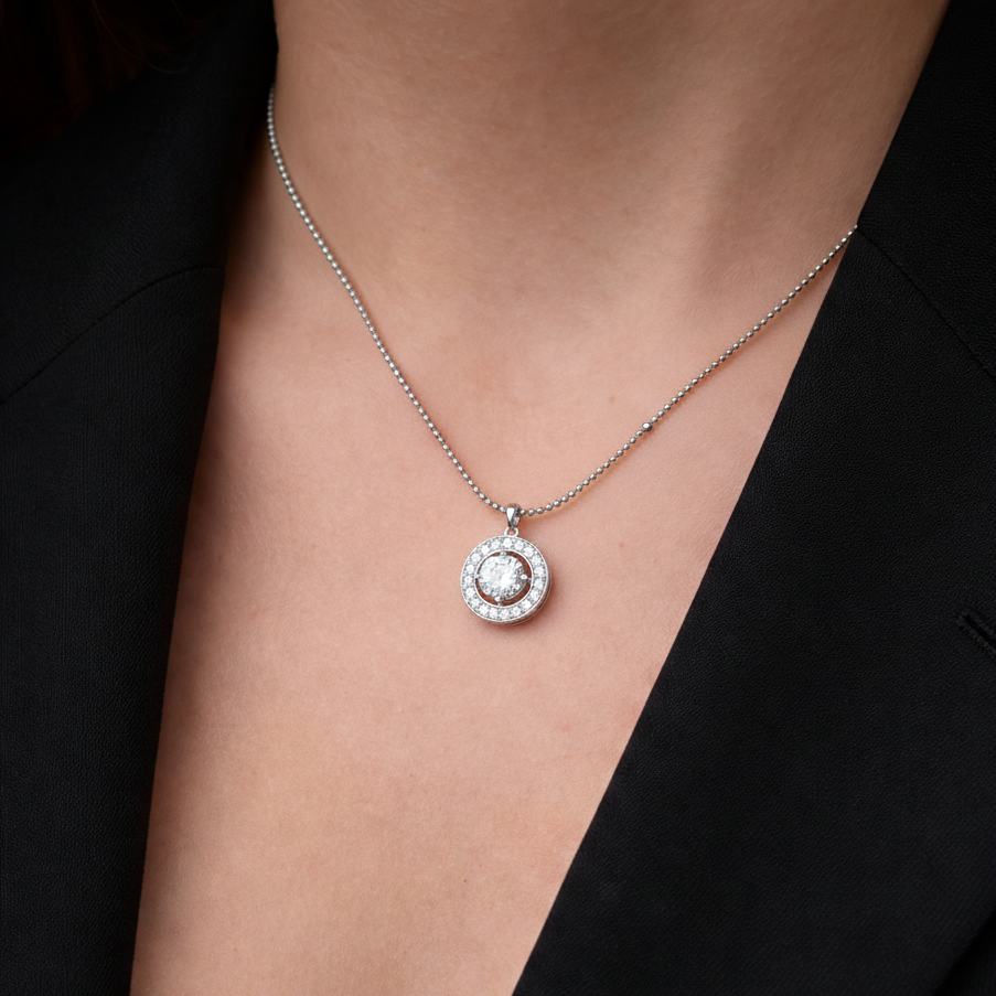Celestial Halo Diamond Pendant