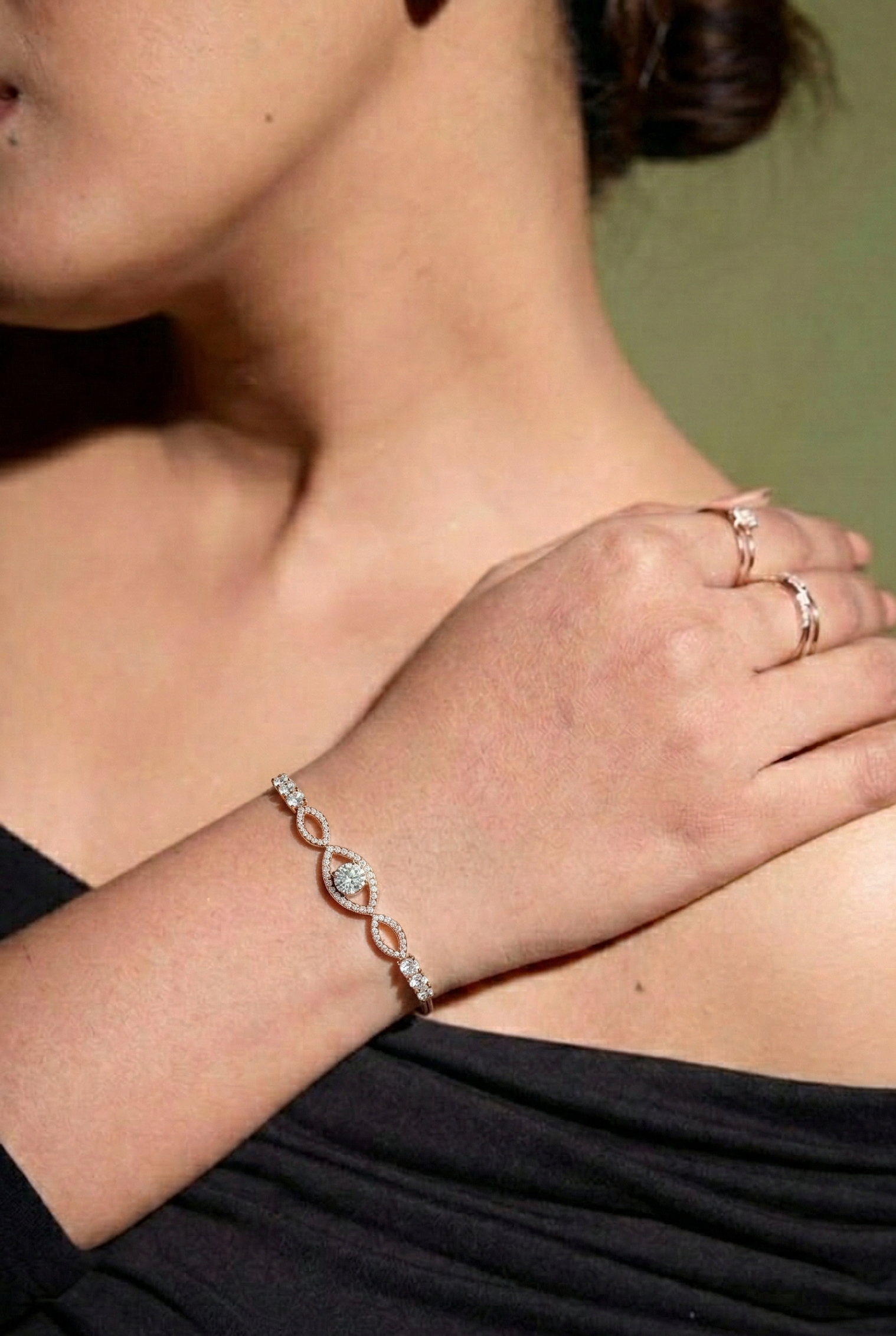 Good Vibes Only Evil Eye Diamond Protection Bracelet