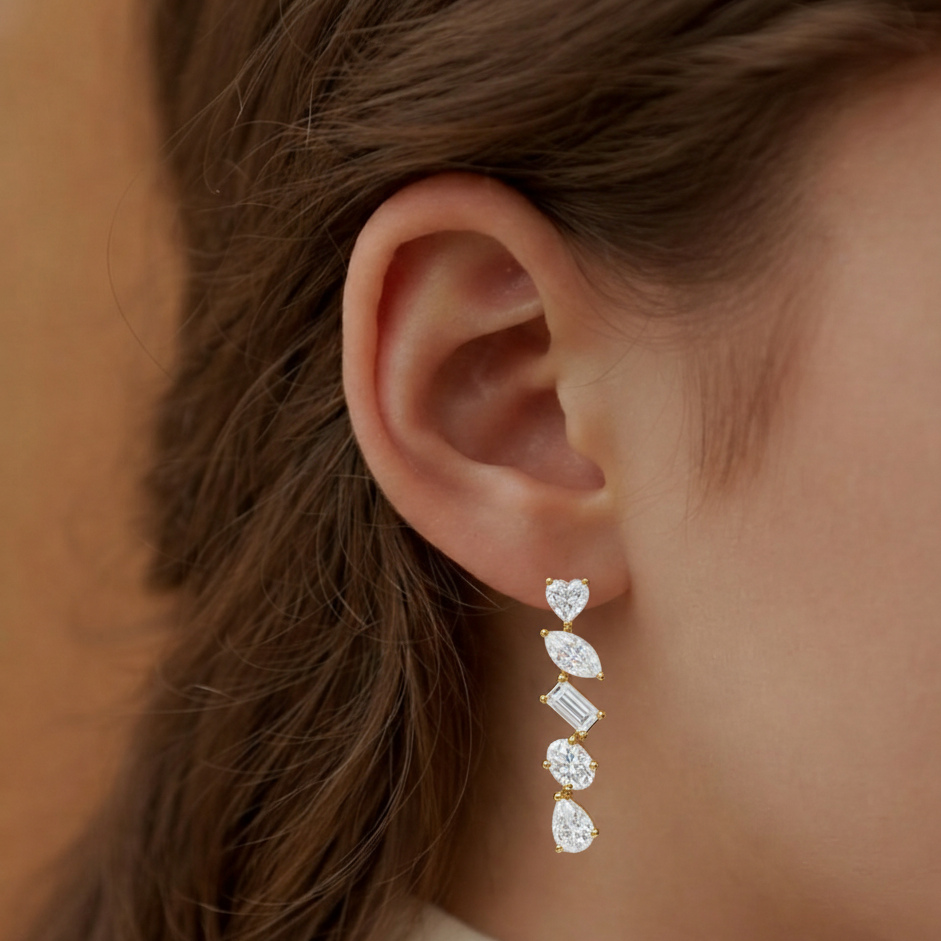 Multi-Cut Drop Earrings