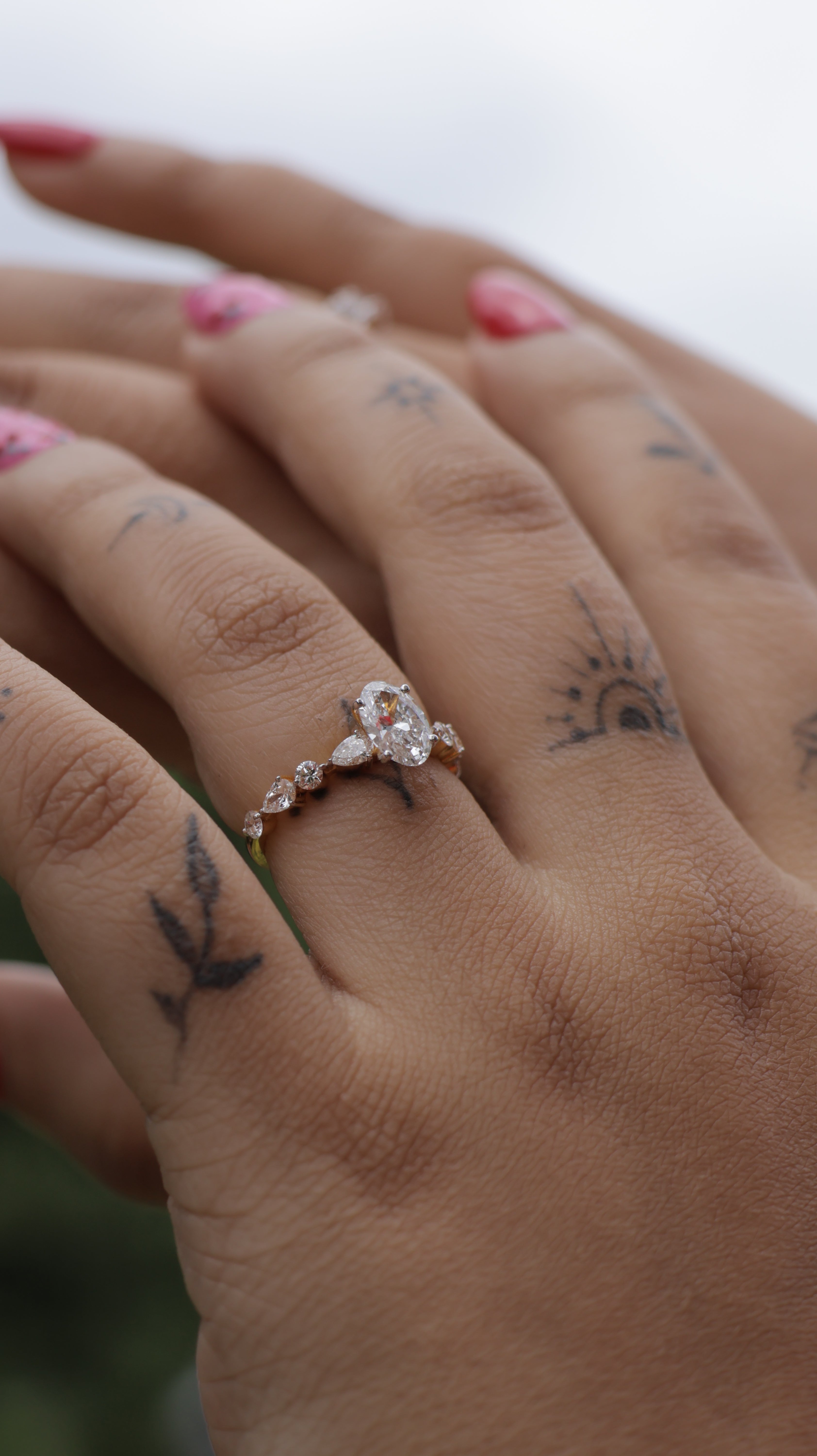 Oval Pears & Round Ring