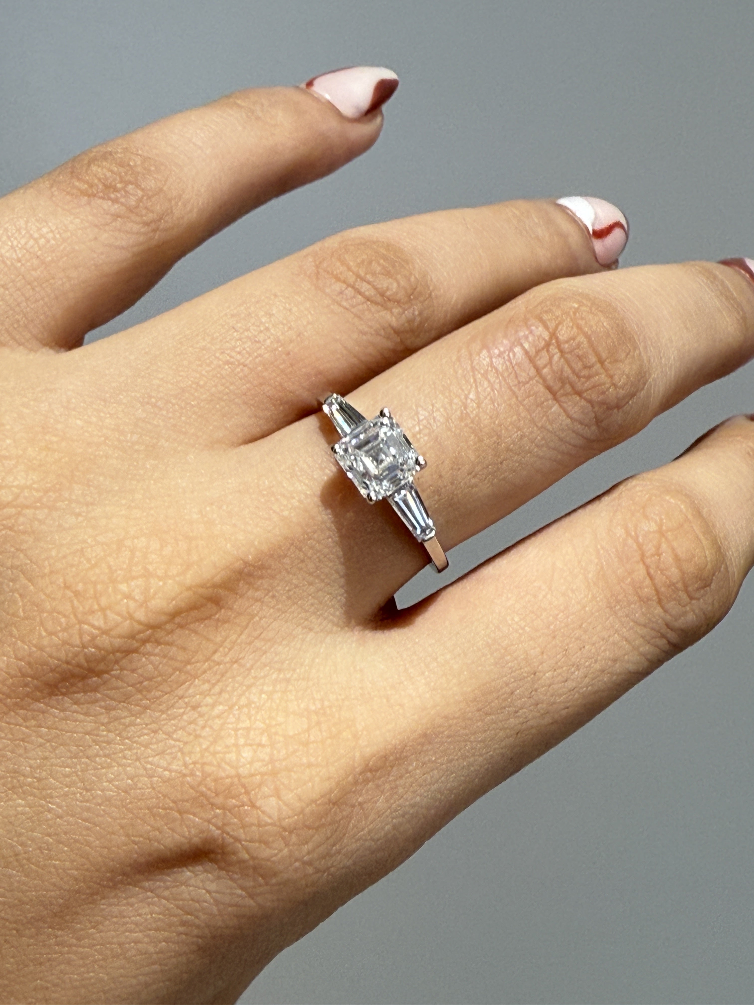 Asscher And Baguette cut Ring