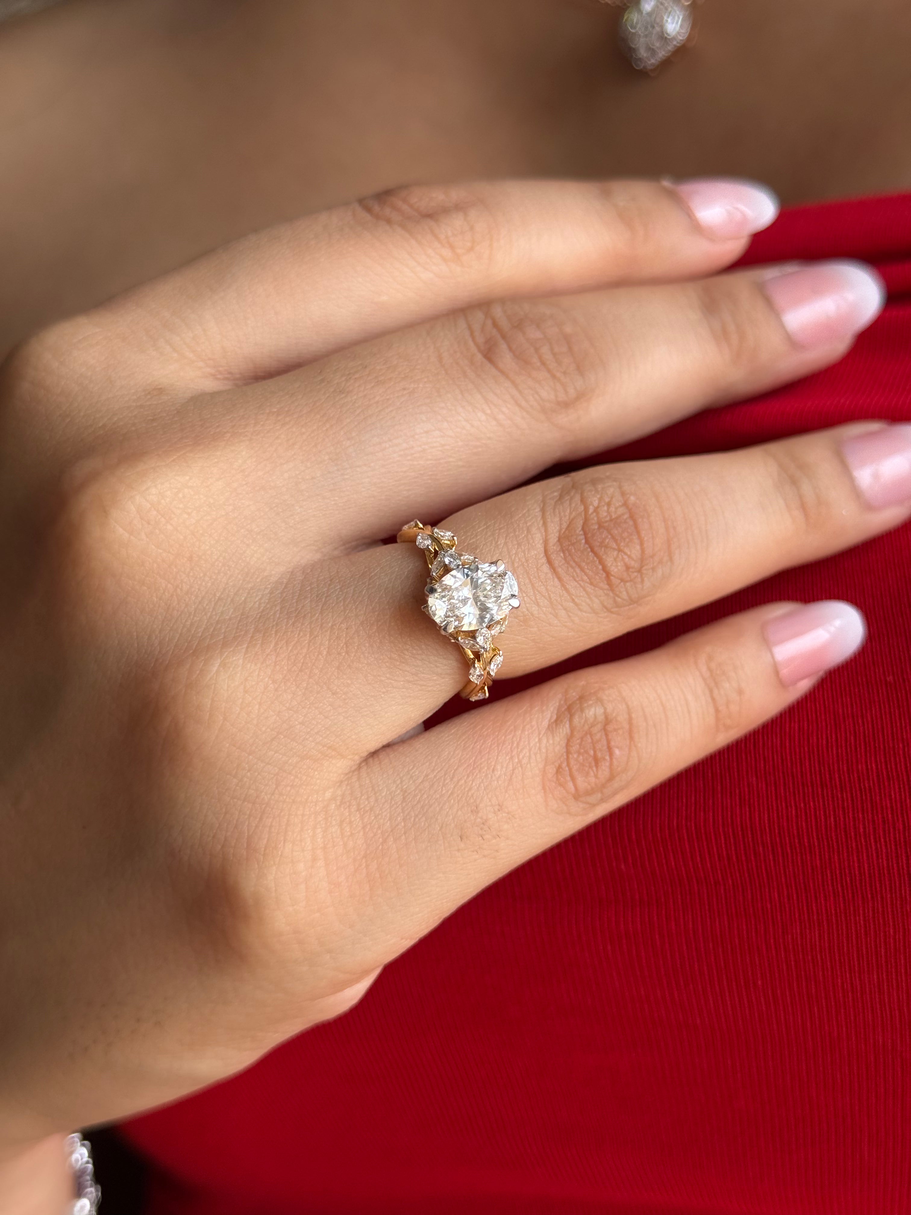Oval Cut Nature Inspired Ring