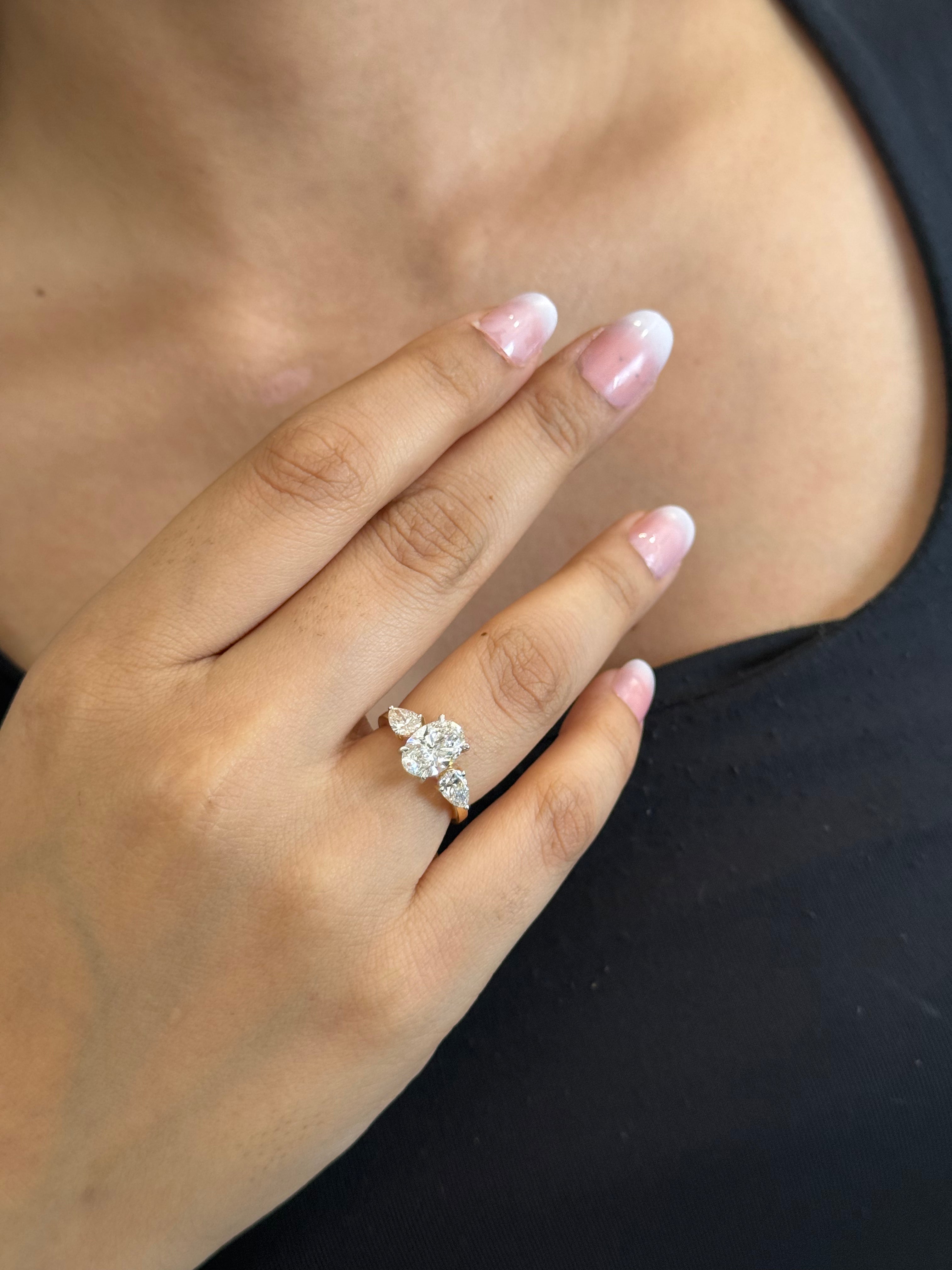 1.90ct Oval Three Stone Diamond Ring