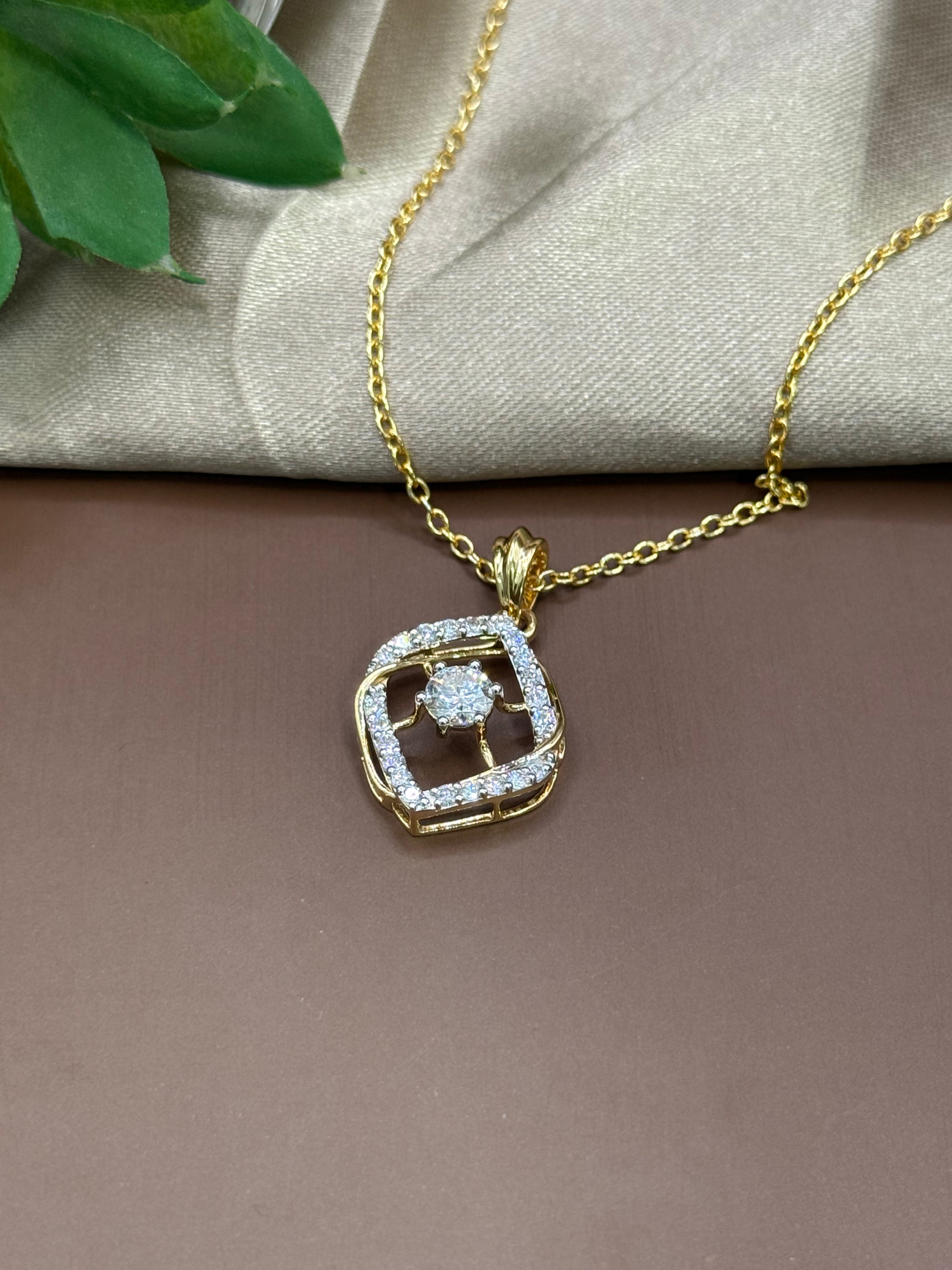 Twisted Aura round cut Diamond Pendant