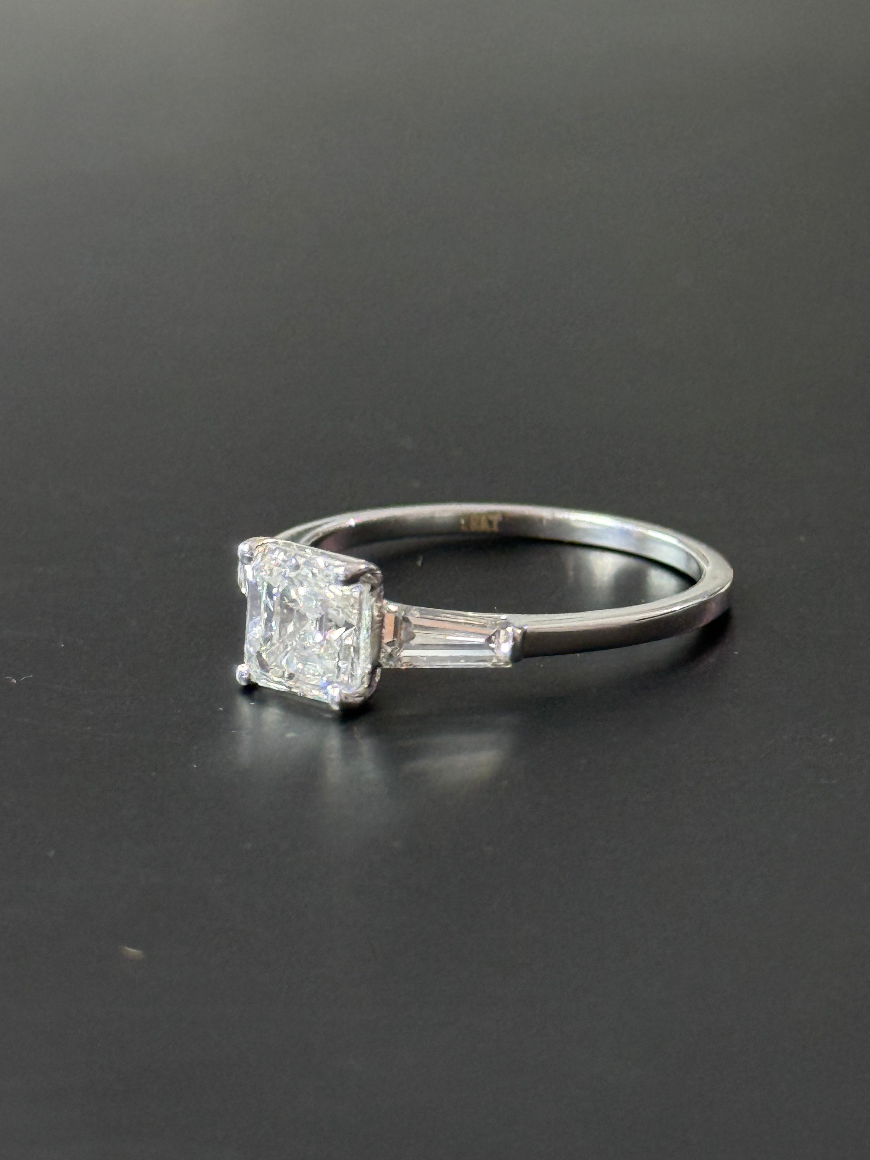 Asscher And Baguette cut Ring
