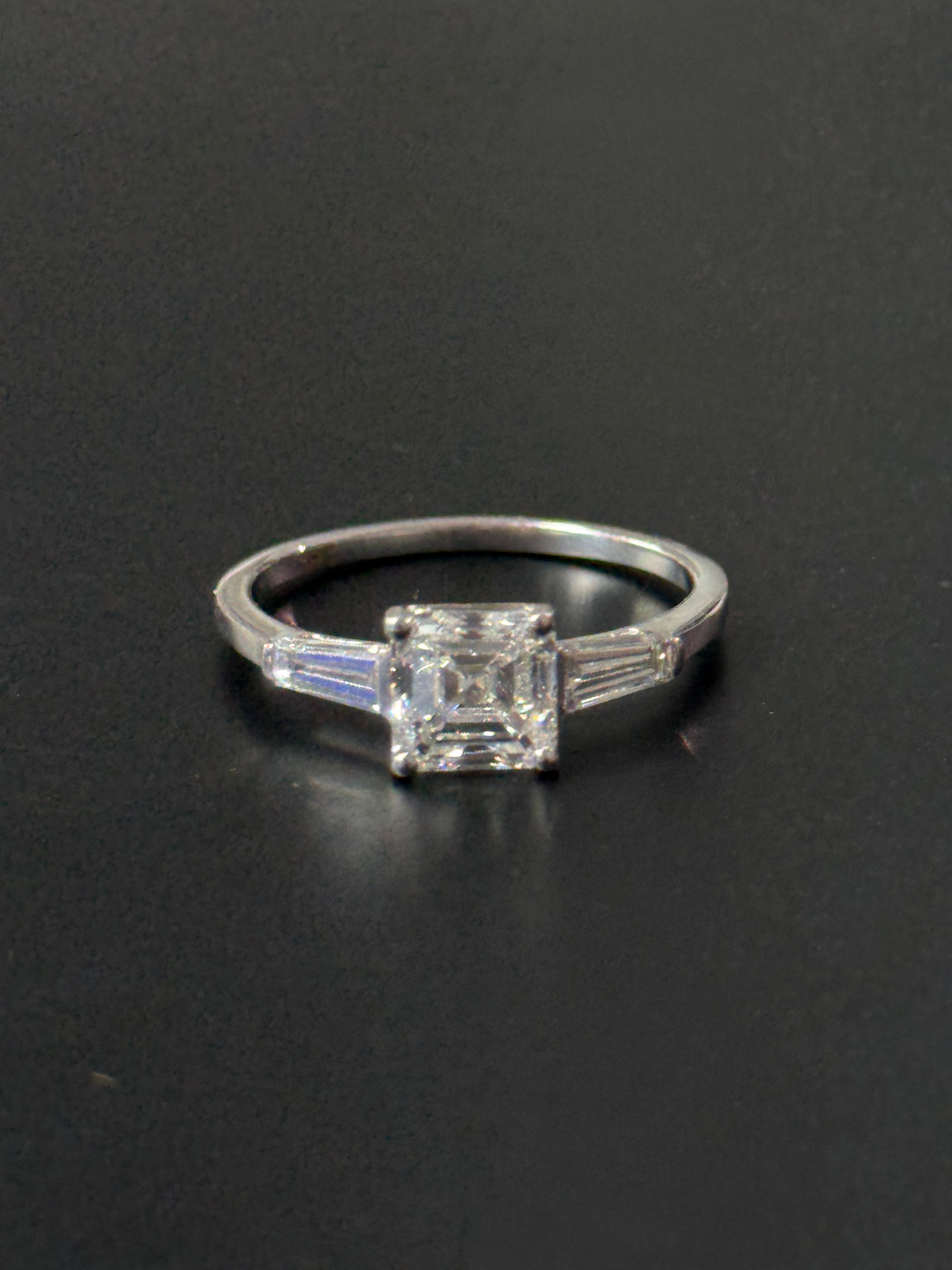 Asscher And Baguette cut Ring