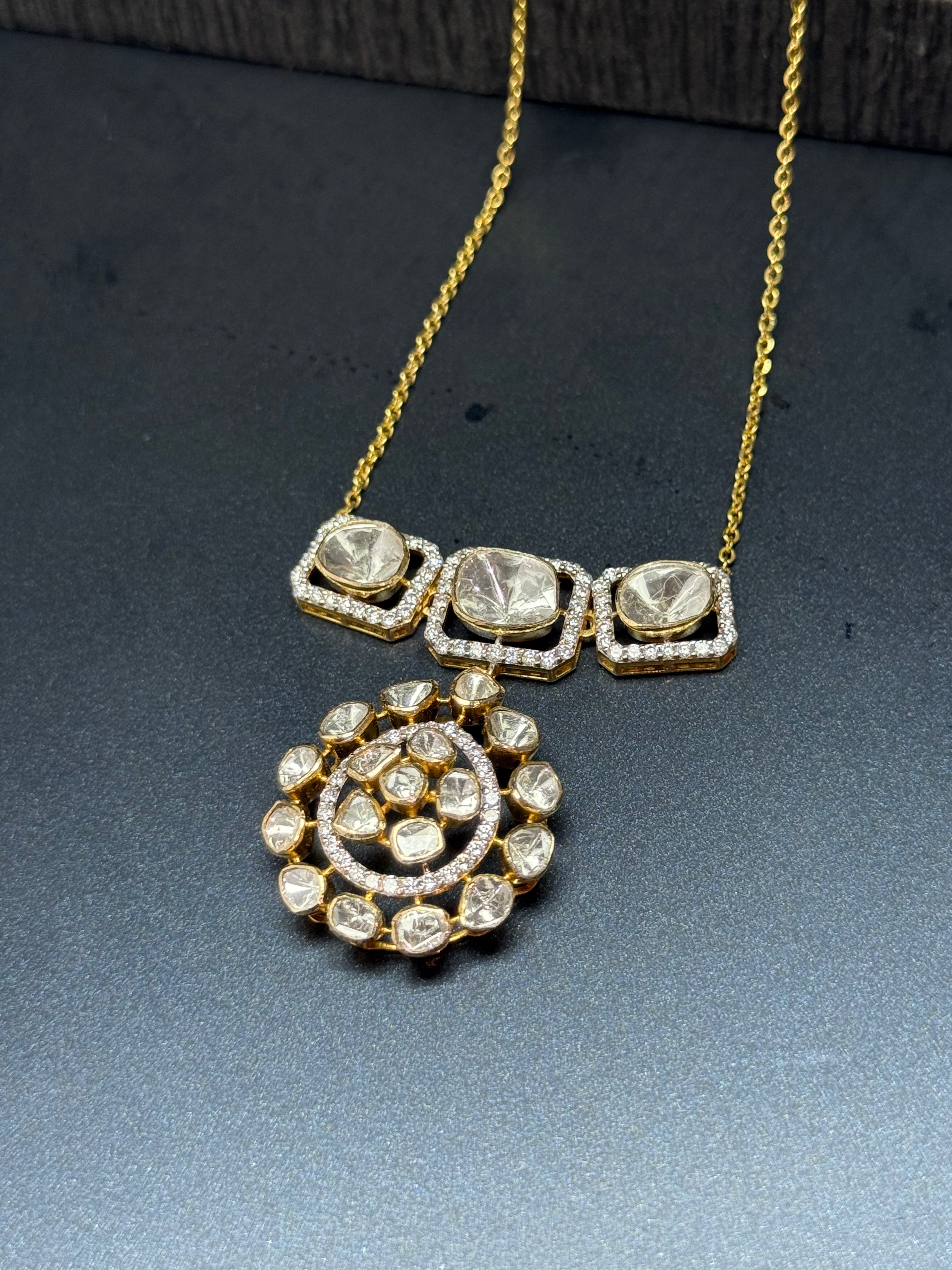 Square Symphony Polki Pendant